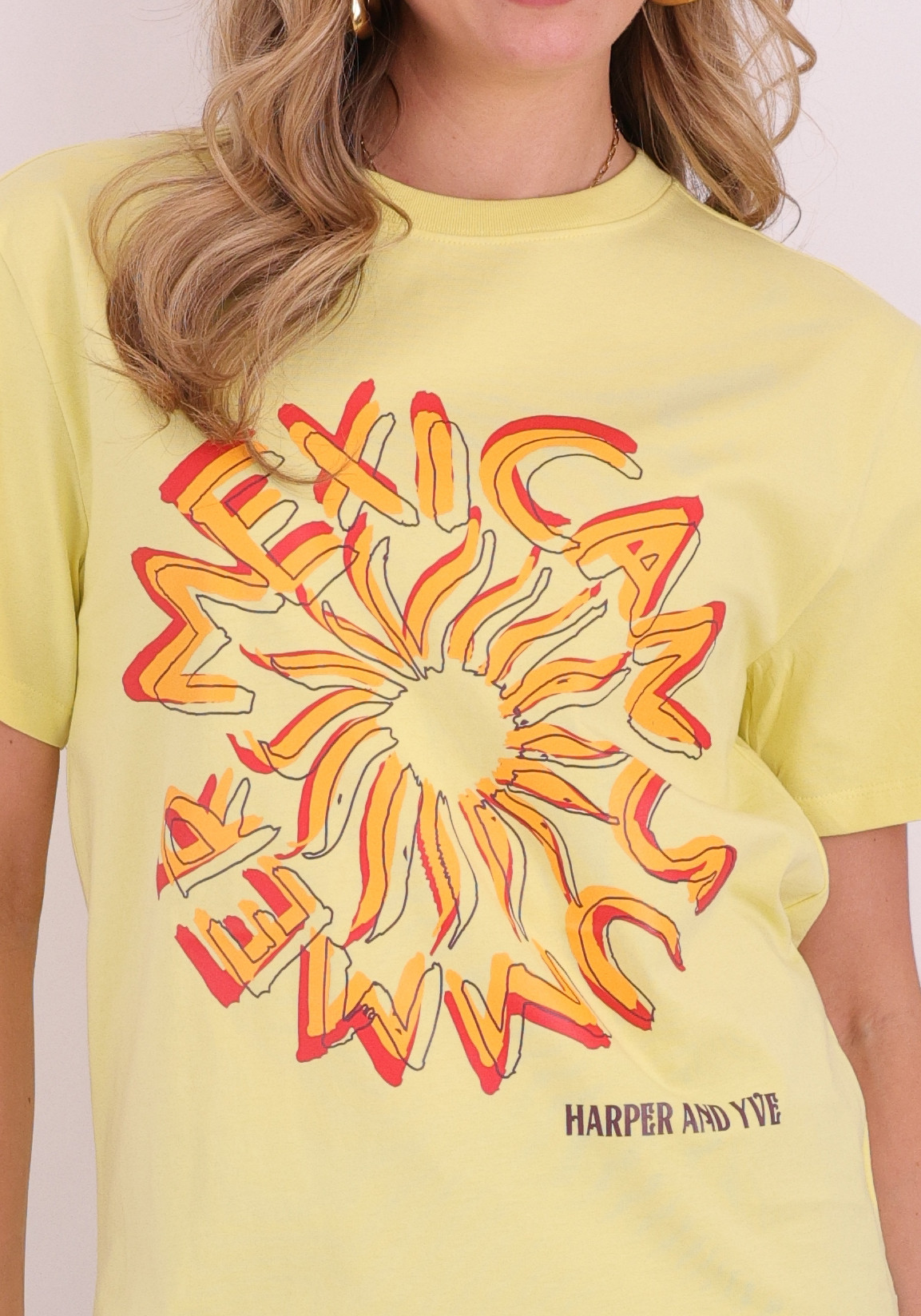 Harper & Yve T-shirt Mexicansun HS6Y308 Geel