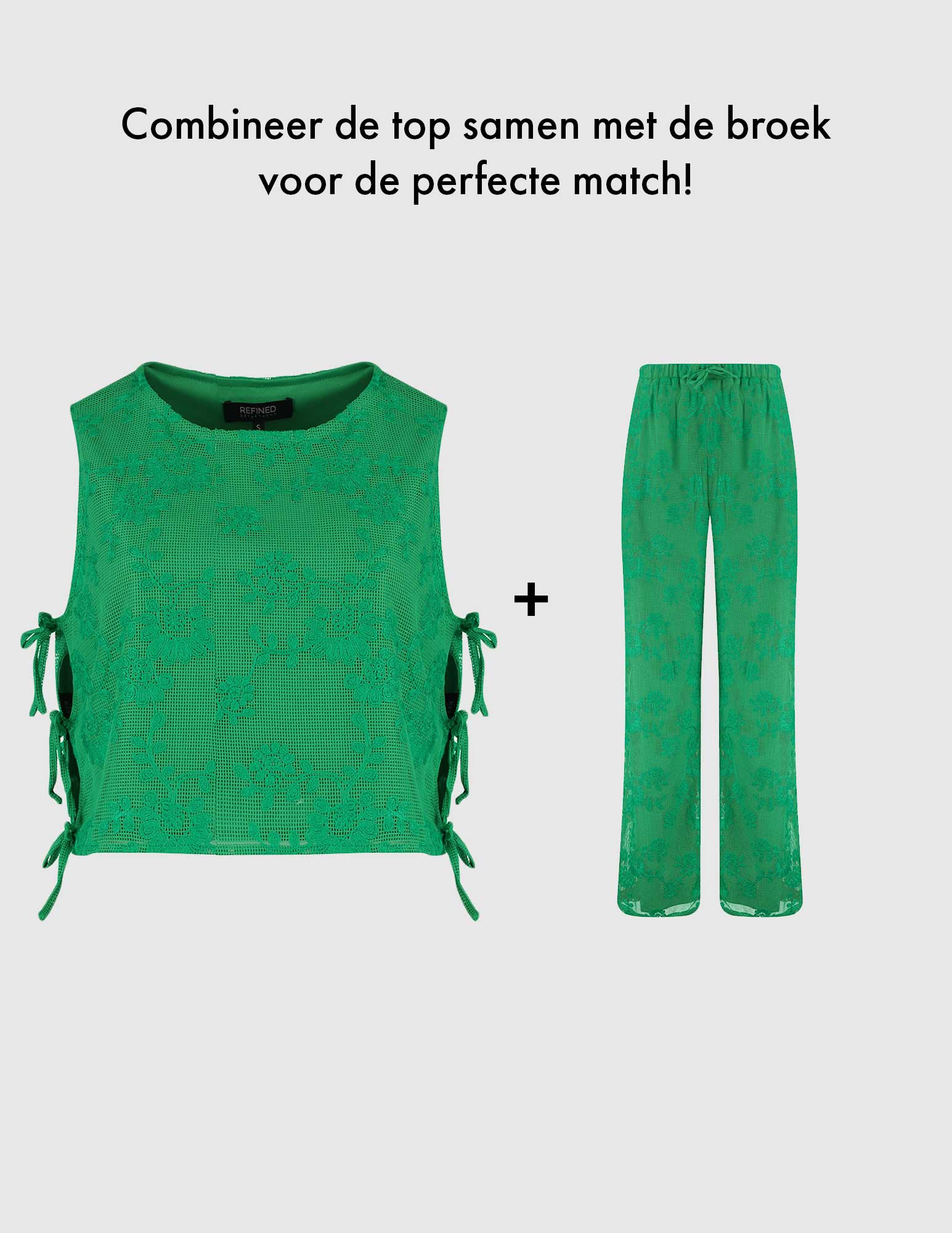 Refined Department Knitted wide leg pants Mara R2503128647 Groen