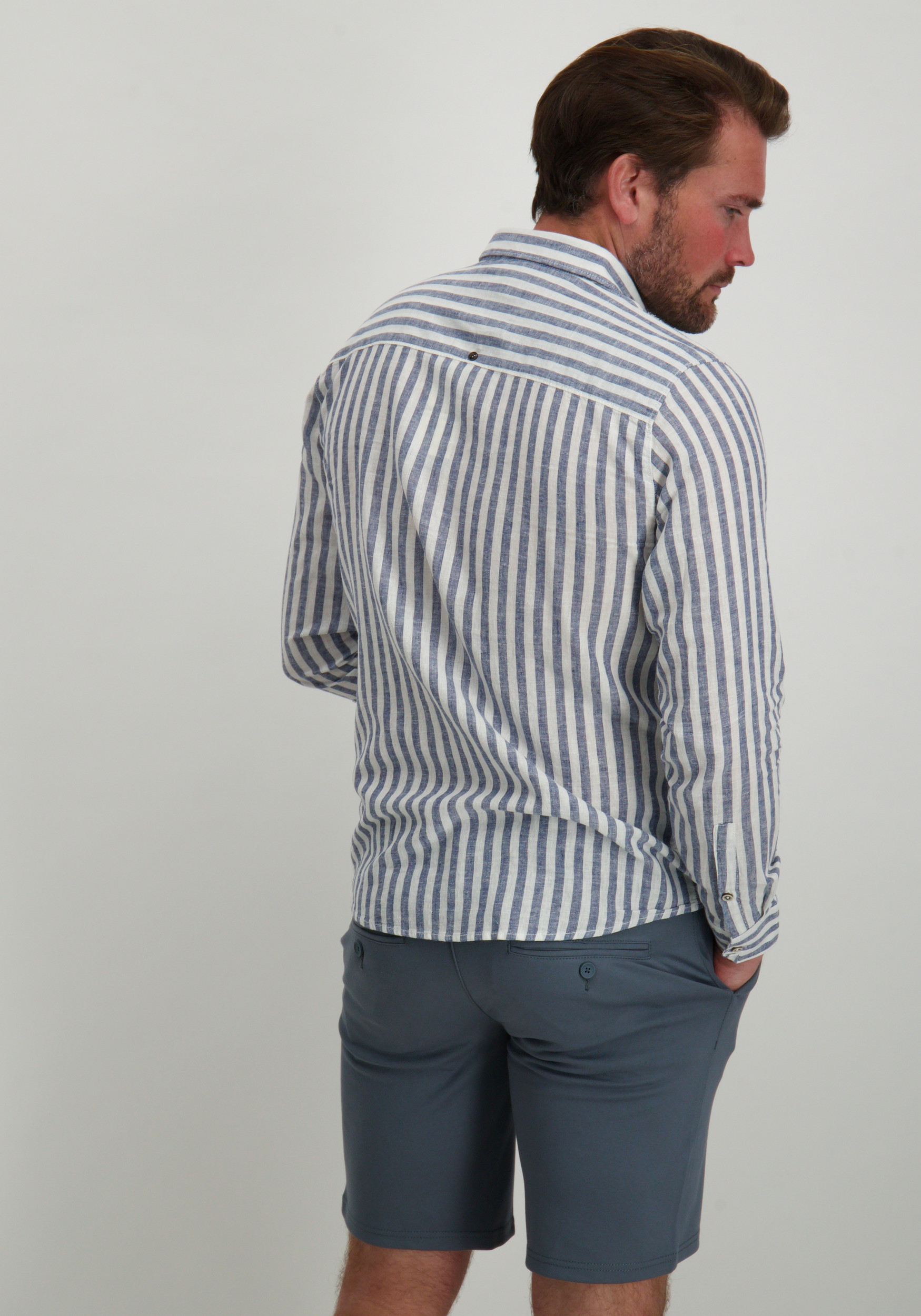 No Excess Overhemd gestreept 27470224SN Blauw