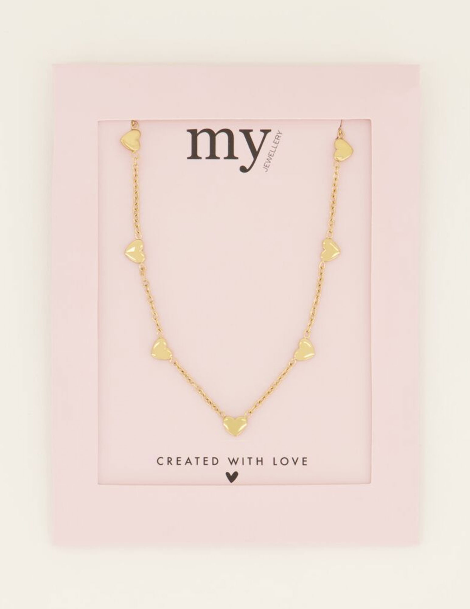 My Jewellery Ketting met hartjes MJ07639 Goud