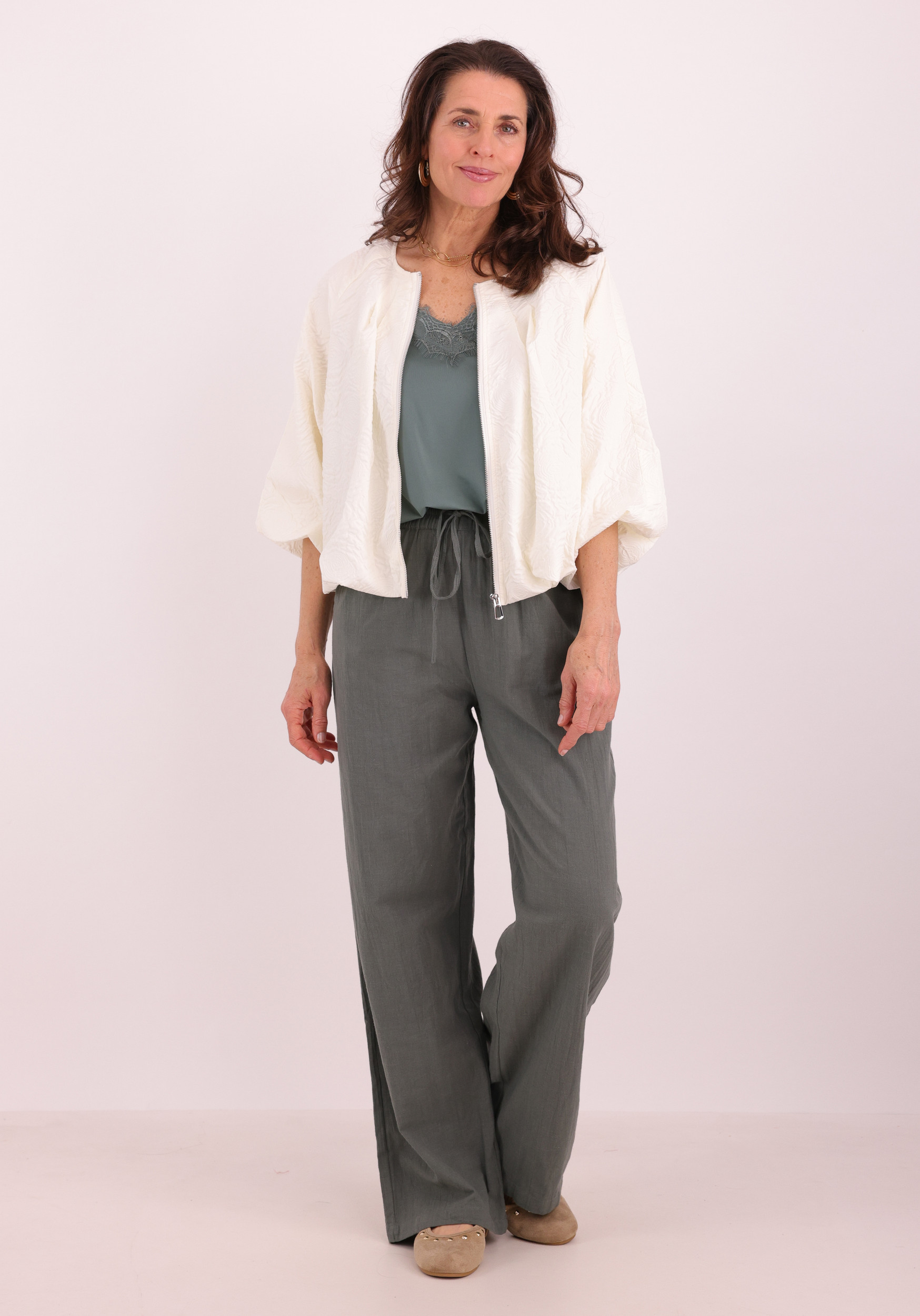 ONLY Broek Tizana 15319090 Donker groen