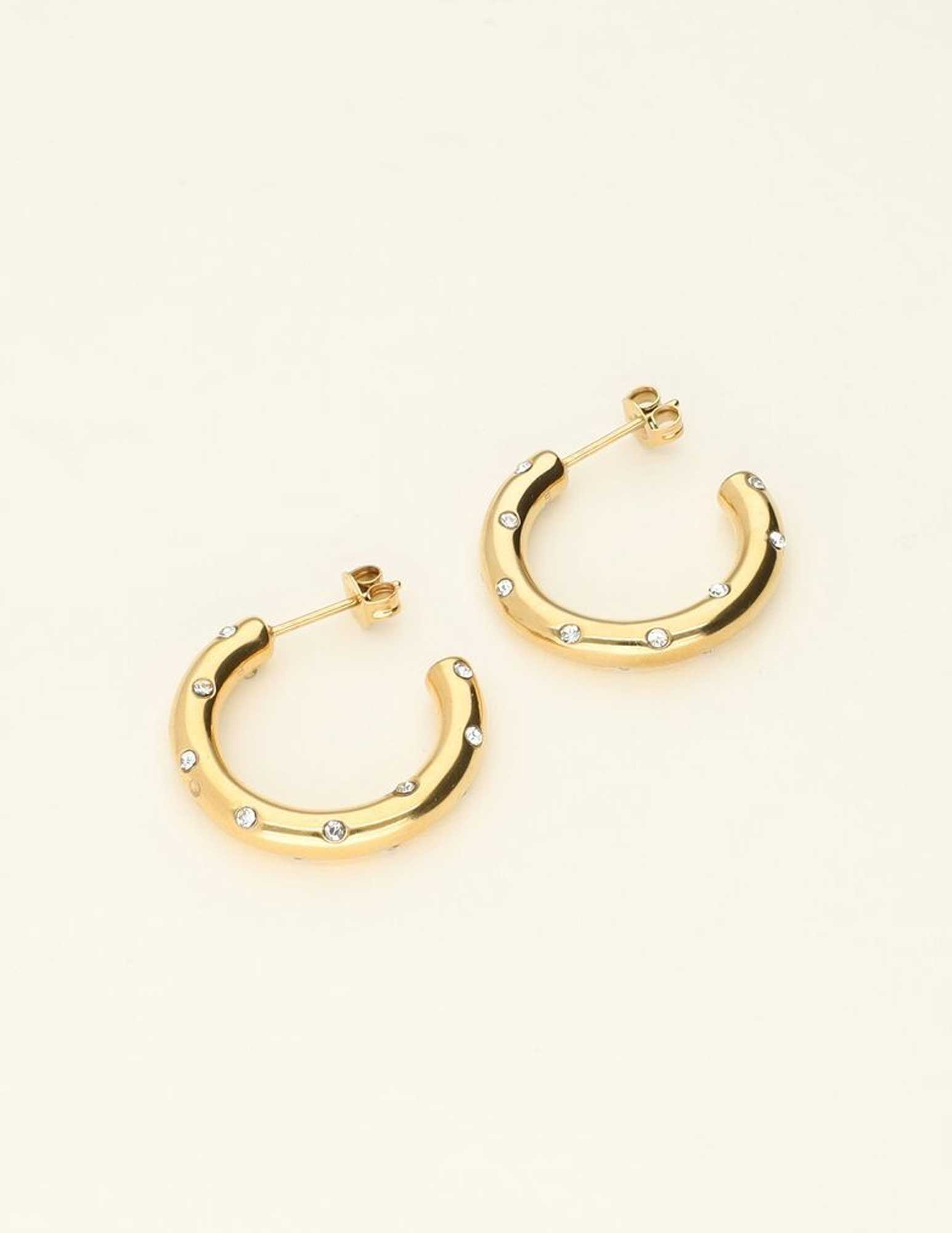 My Jewellery Oorringen met strass MJ09483 Goud