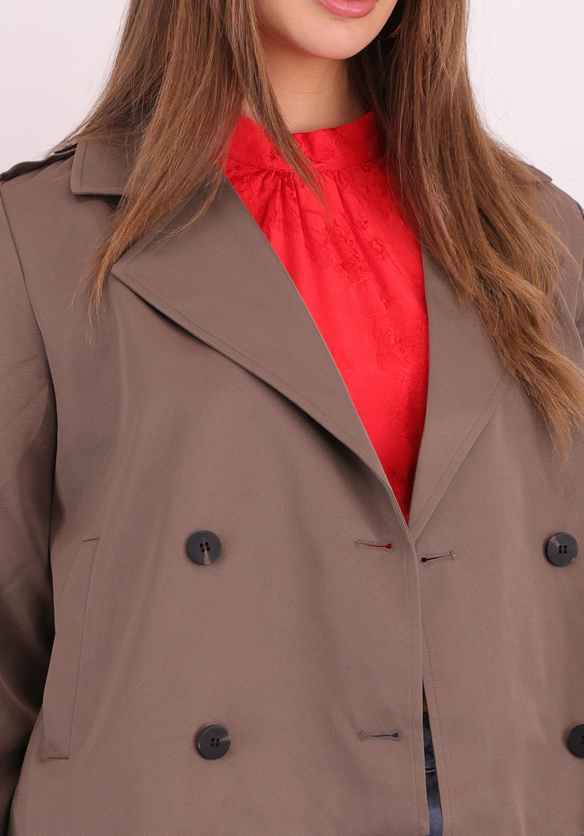 Vila Trenchcoat 14112093 Bruin