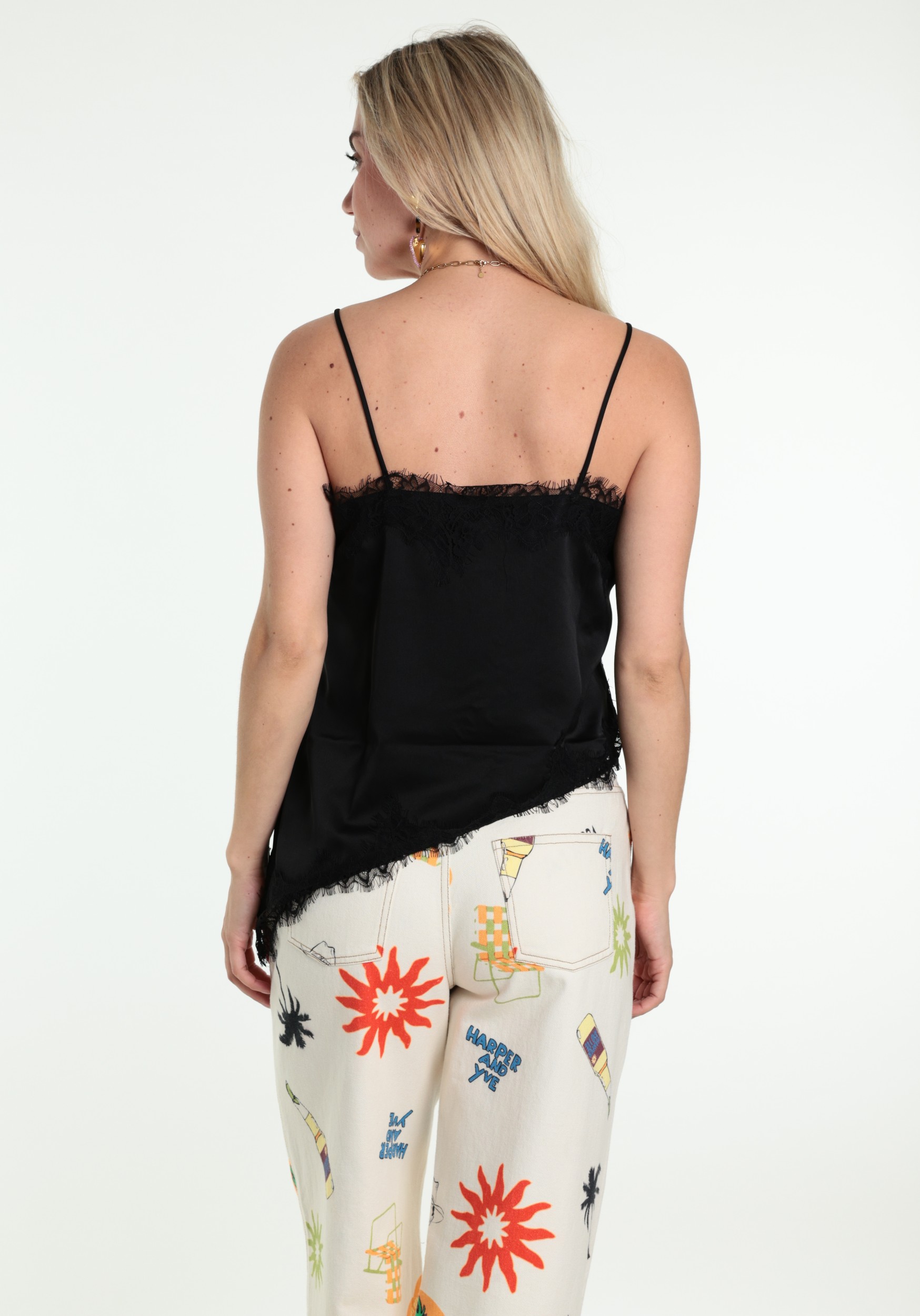 VERO MODA Lace singlet 10352170 Zwart