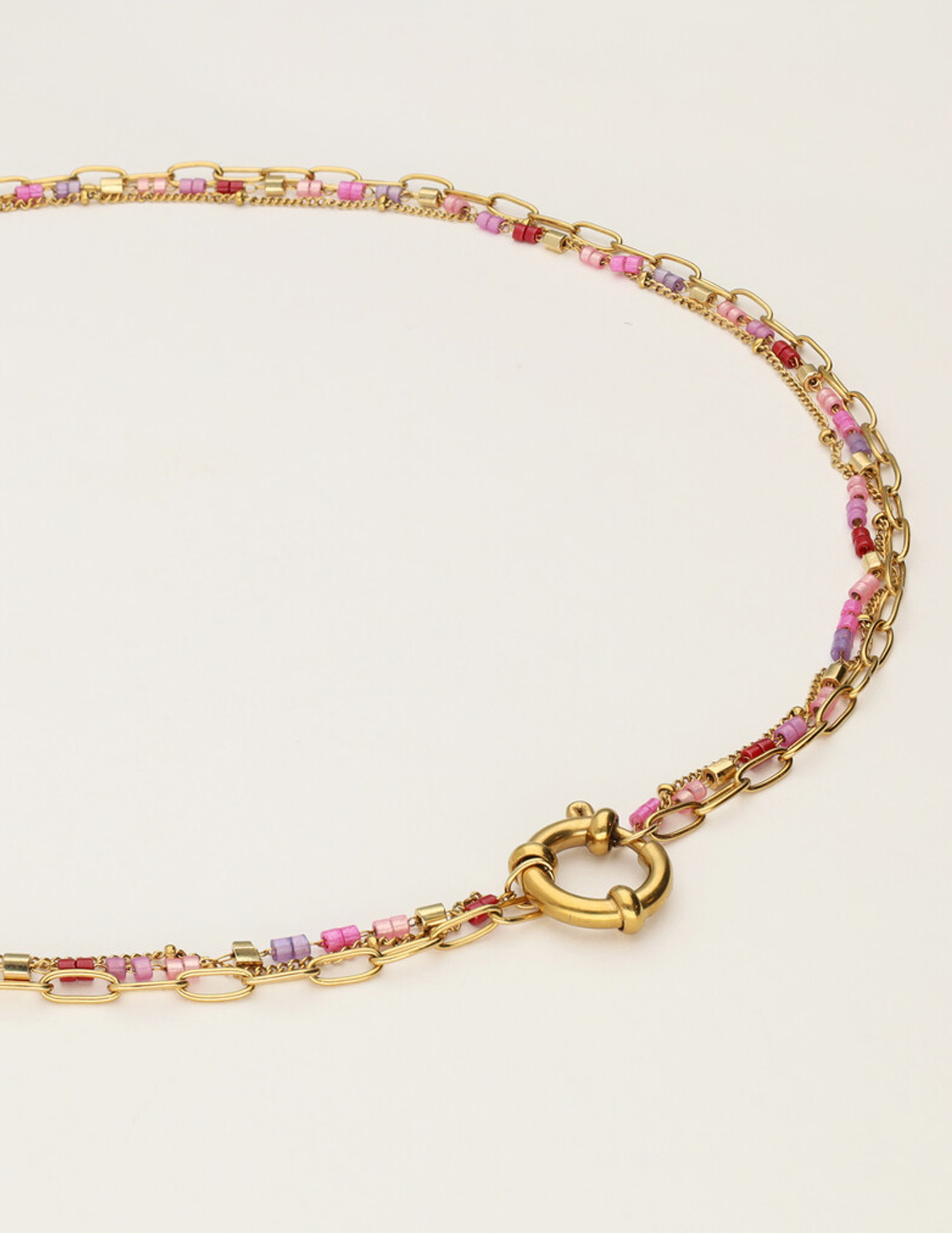 My Jewellery Sunrocks ketting roze MJ12201 Goud