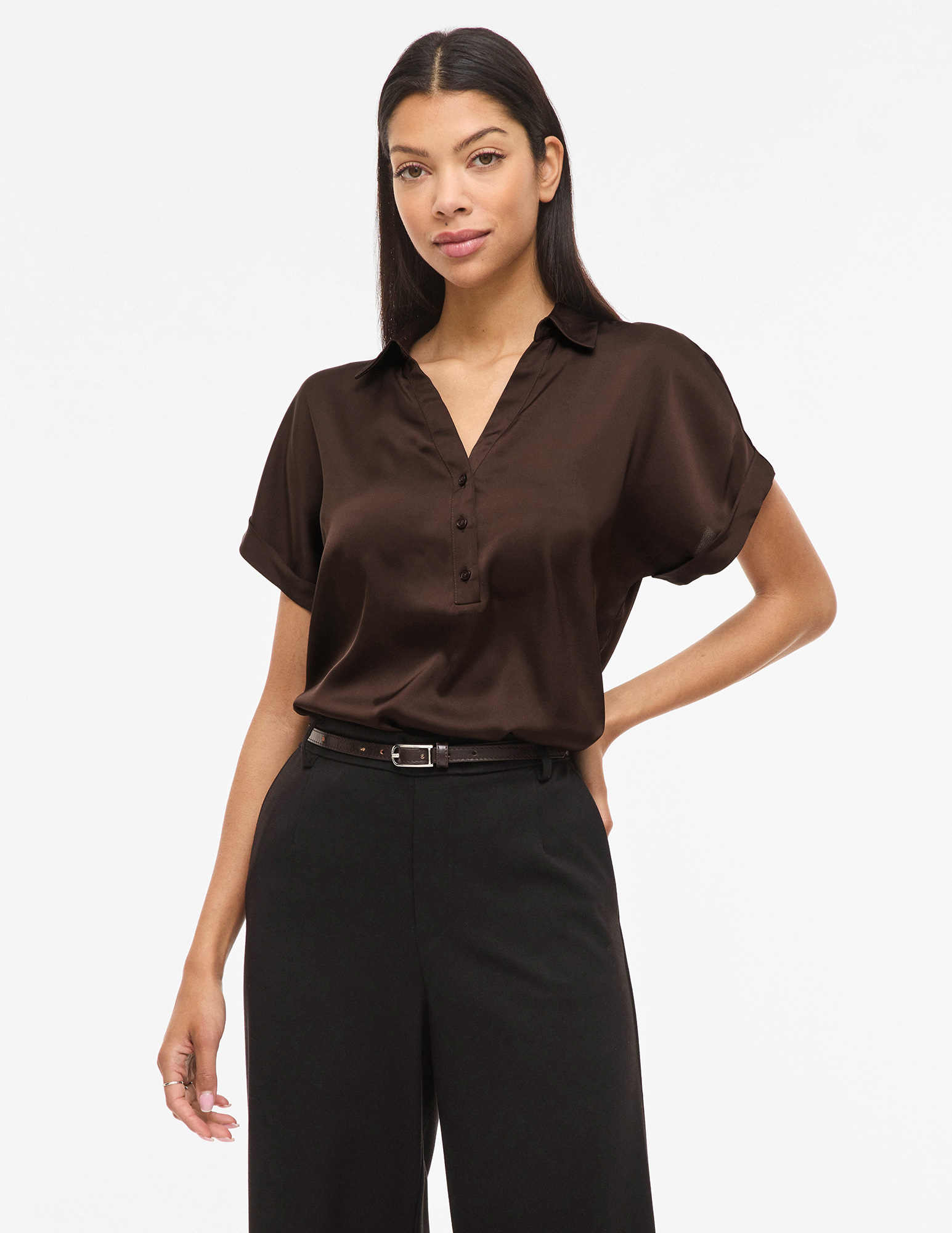 Vila Blouse Enna Ravenna 14107405 Bruin