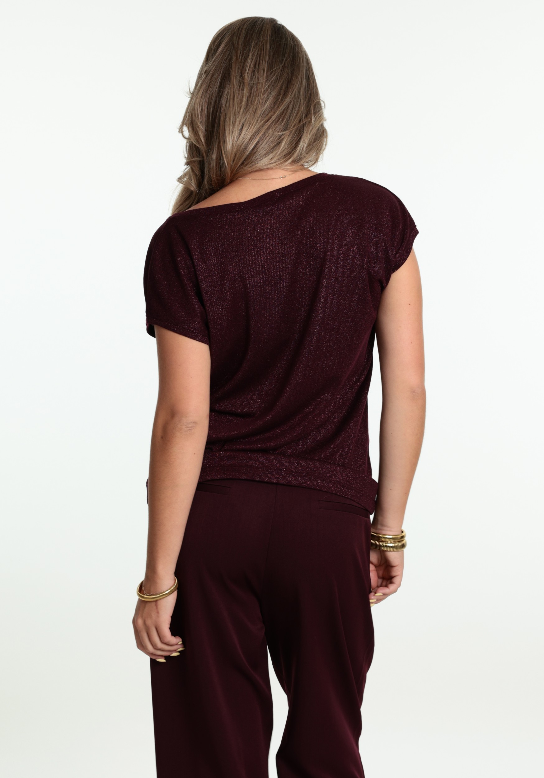 ONLY T-shirt Silvery lurex 15136069 Donker Paars
