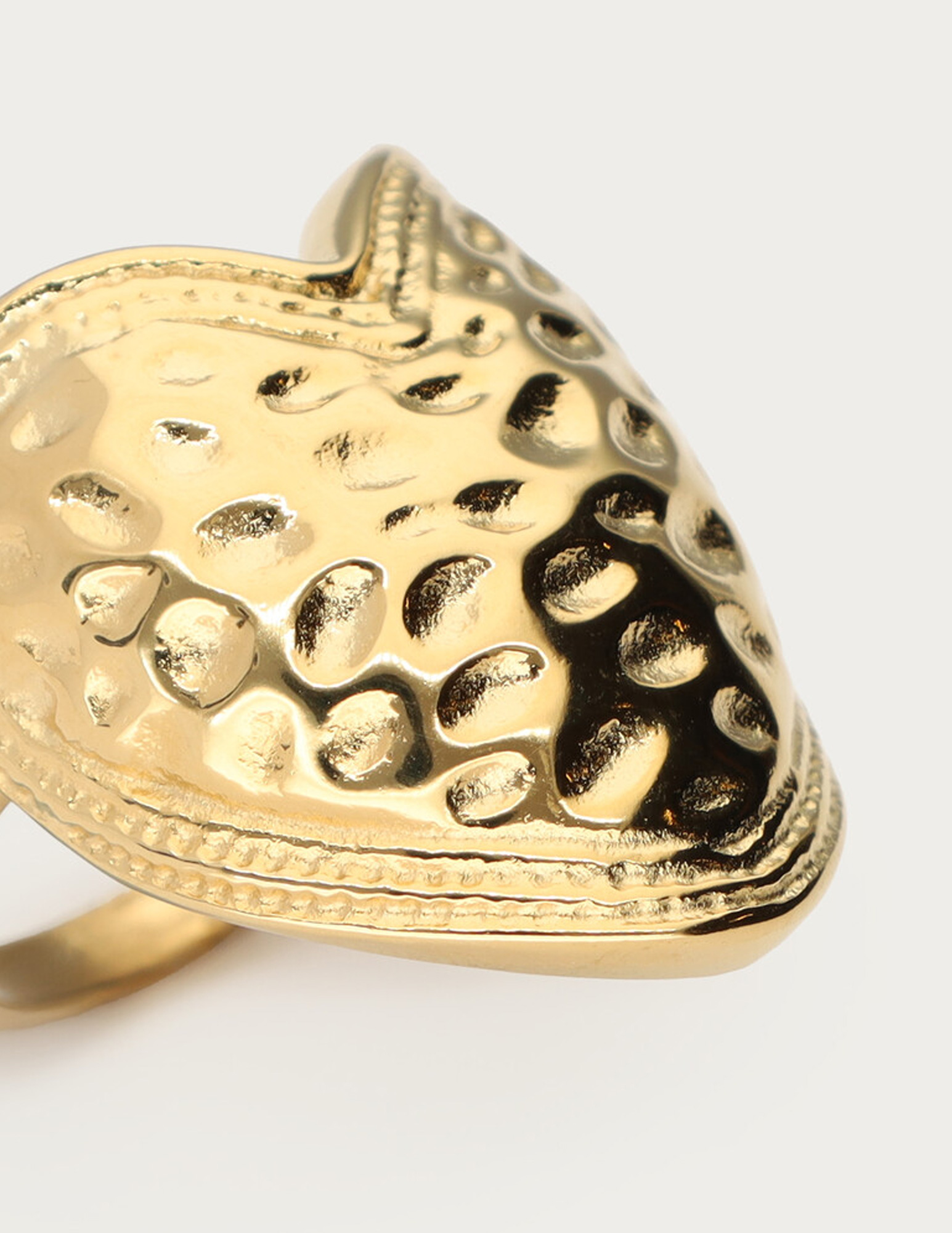 My Jewellery Bold statement ring met hart hammered MJ12559 Goud