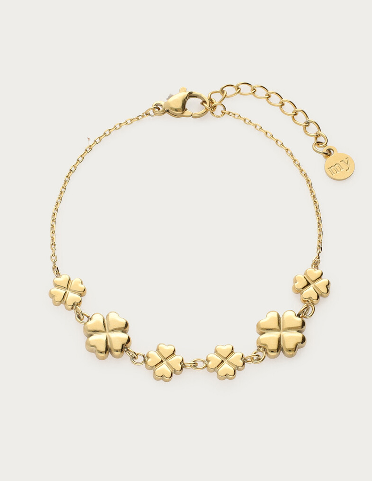 My Jewellery Armband met zes klavers MJ14837 Goud