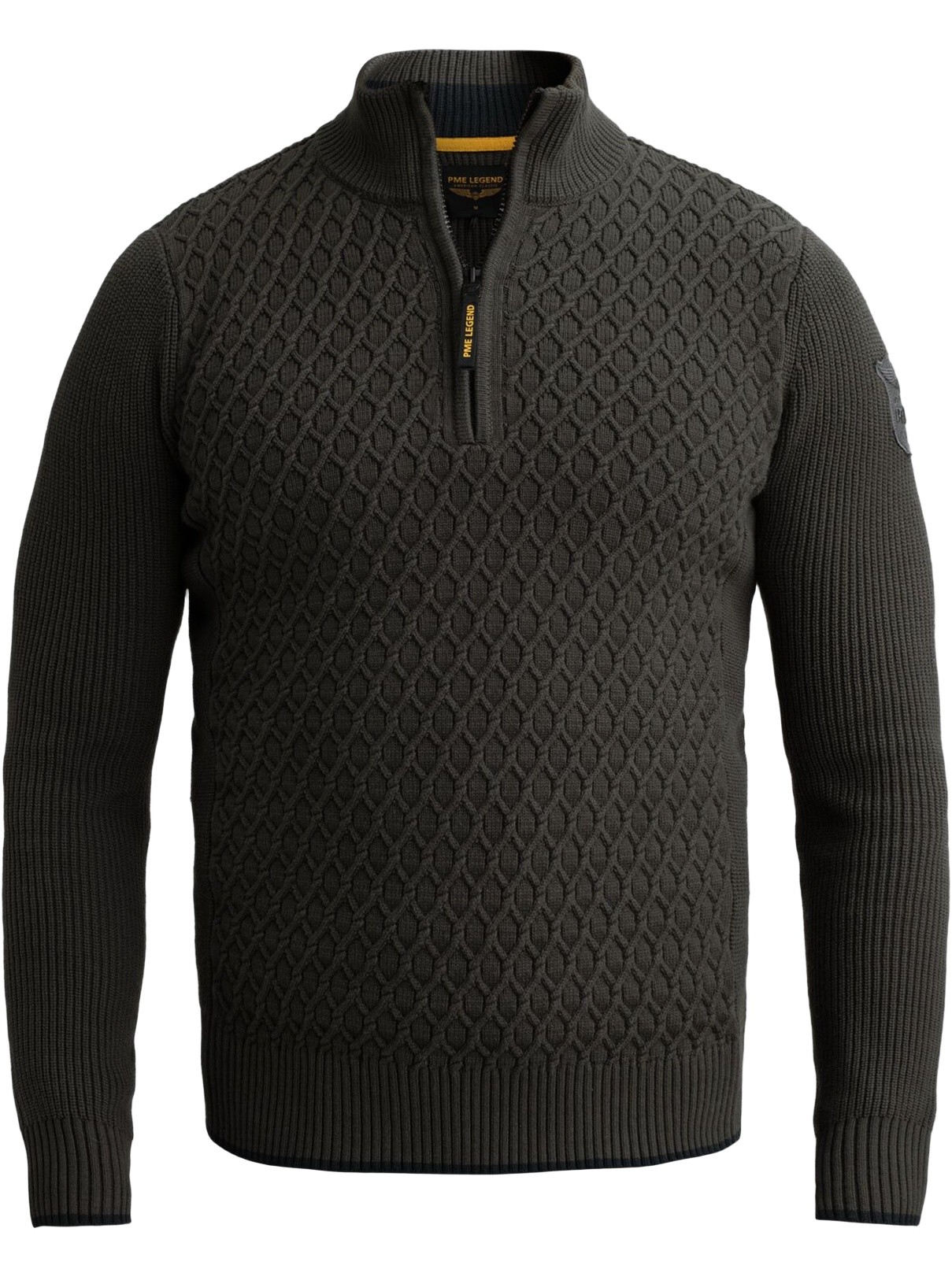 PME Legend Trui Half zip PKW2609325 Donker groen