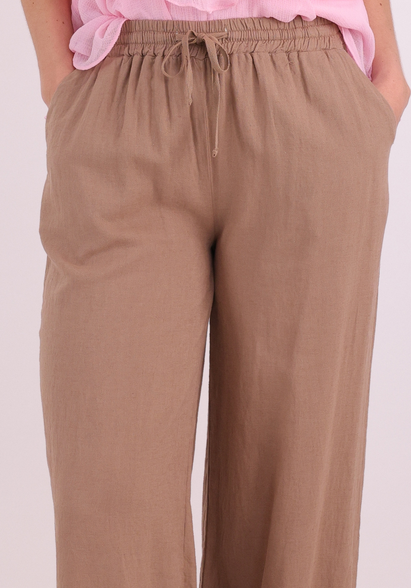 Geisha Broek Linen 61374-70 Licht bruin