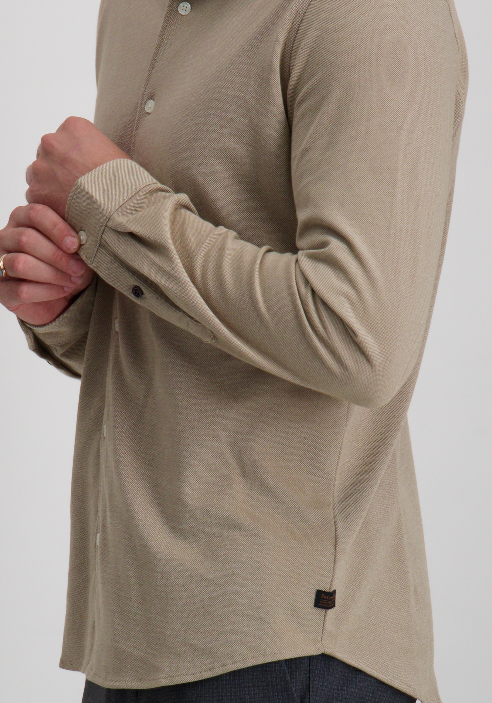 Petrol Overhemd M-3050-SIL402 Licht bruin