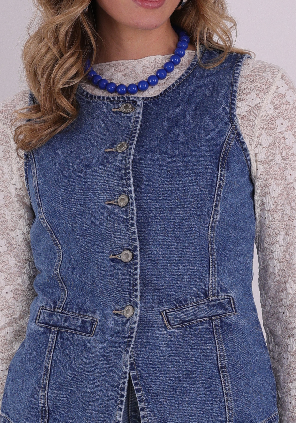 Only Gilet Giulina 15354753 Jeans blauw