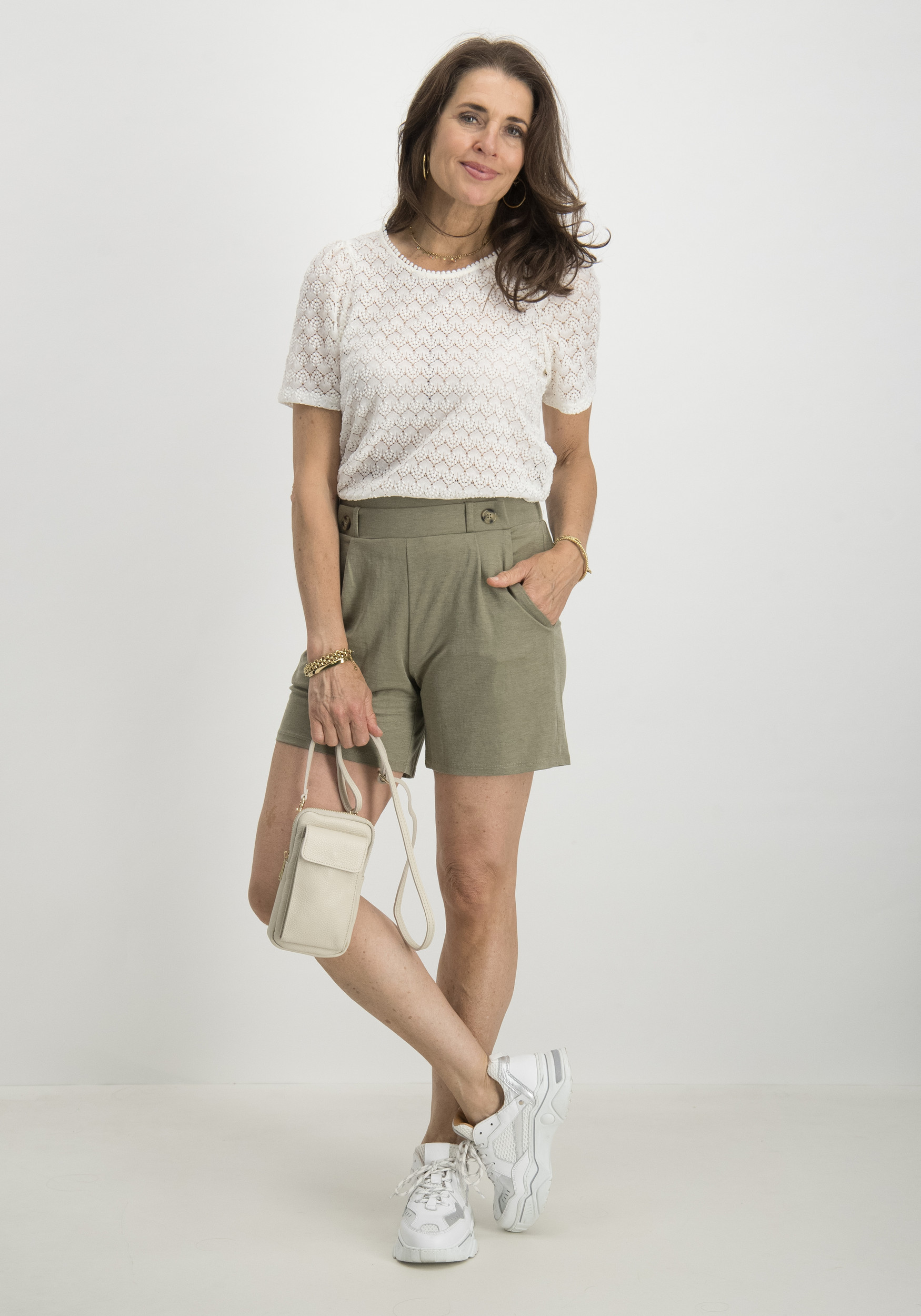 Jacqueline de jonge Korte broek Birdie geggo 15320995 Leger Groen