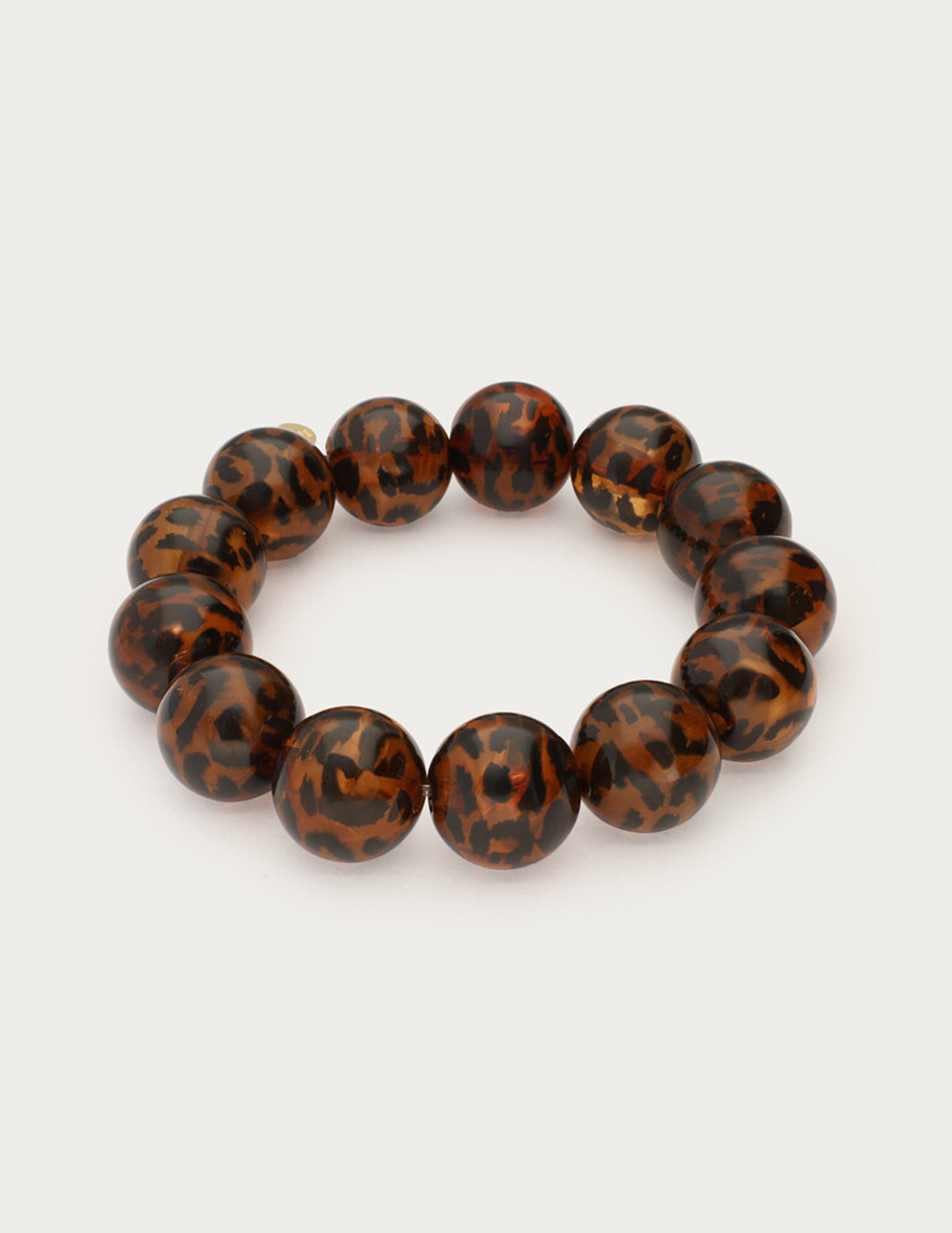 My Jewellery Armband met panterprint kralen MJ15219 Bruin