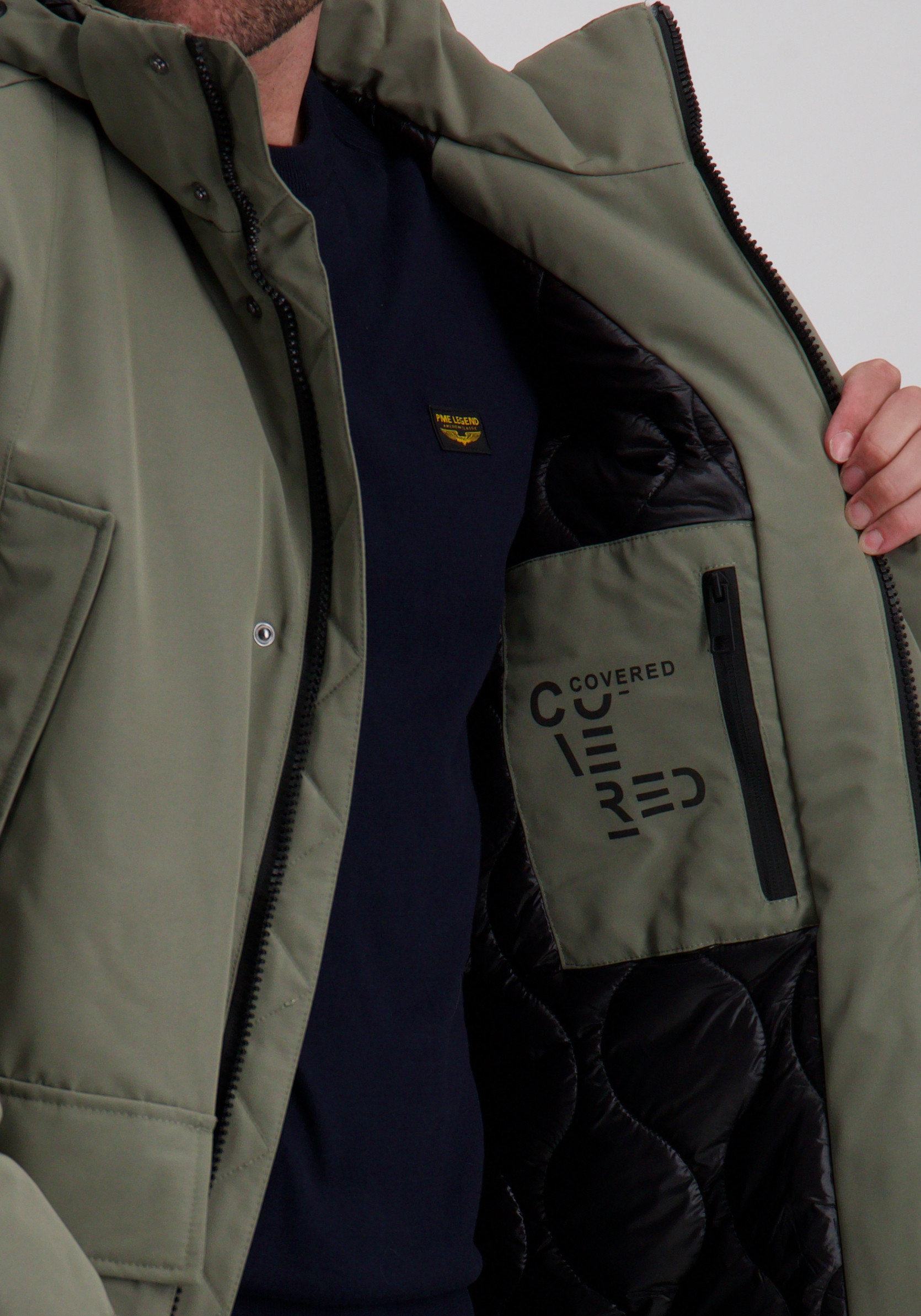 Covered Parka M60181CO Midden groen