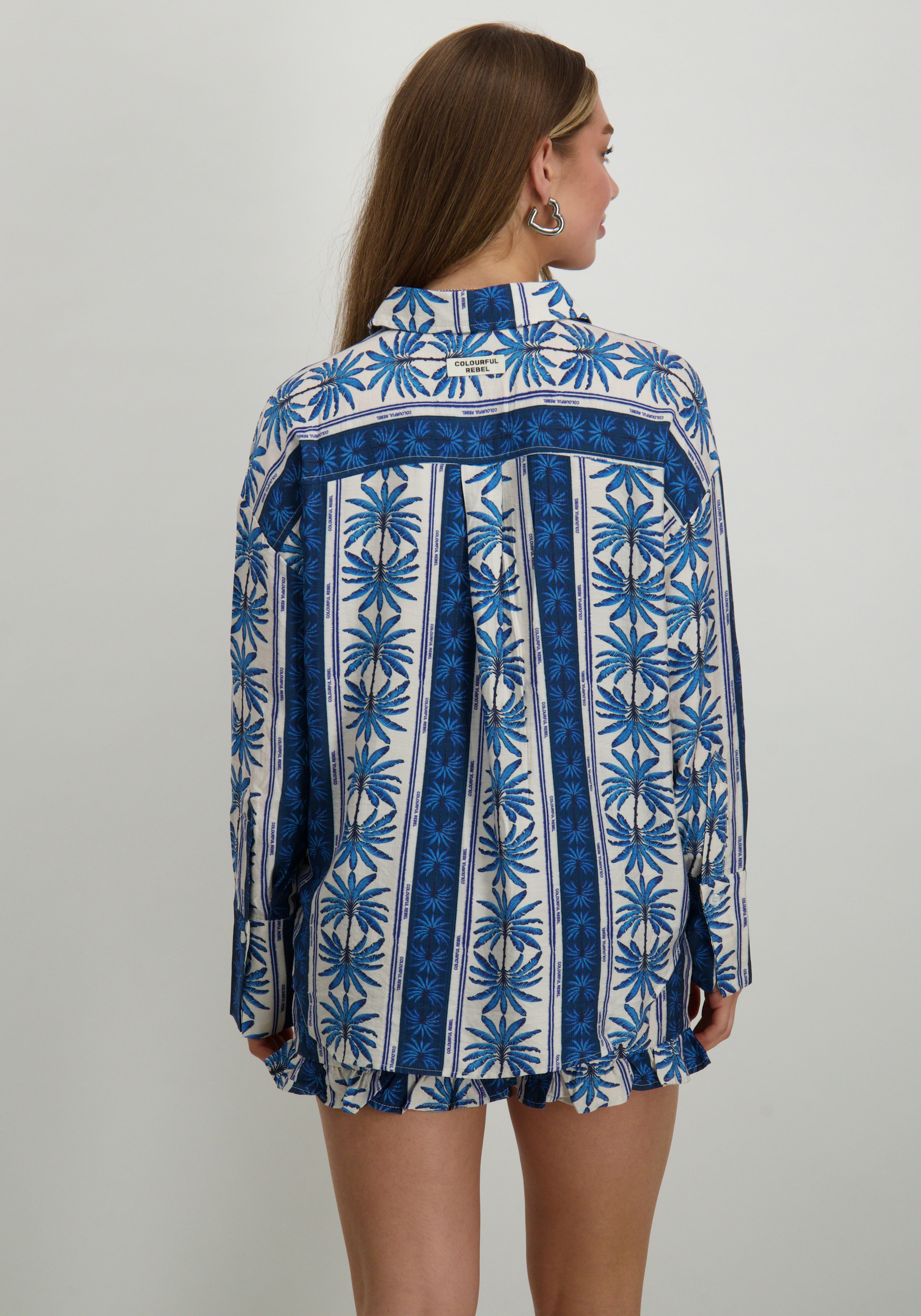 Colourful Rebel Blouse vicky palm WB116941 Blauw