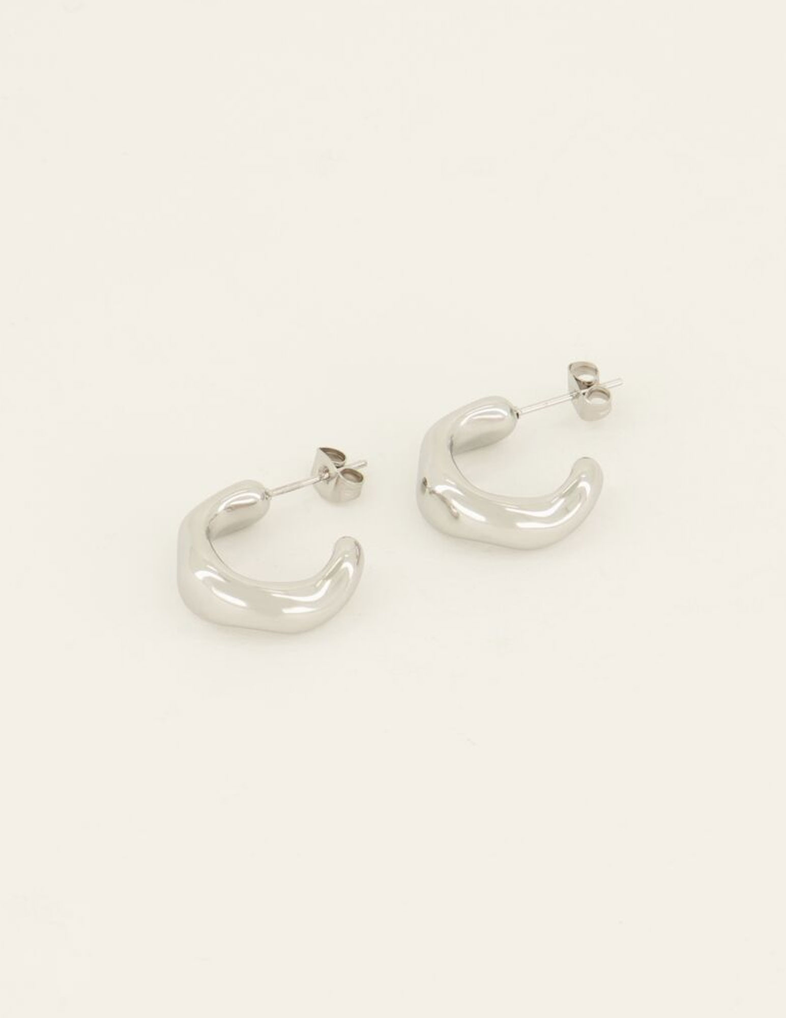 My Jewellery Oorringen met structuur MJ07994 Zilver