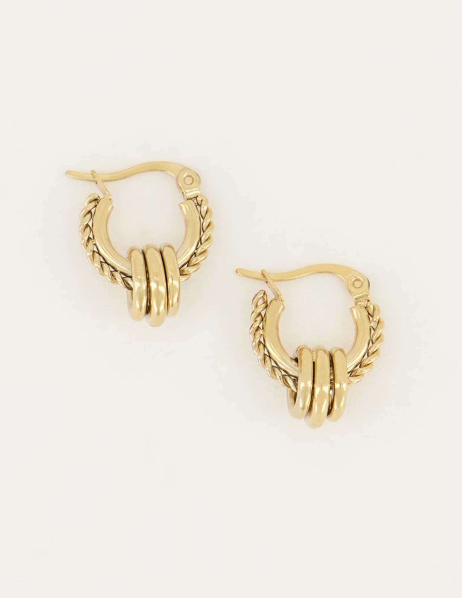 My Jewellery Oorringen met kleine rondjes MJ05559 Goud