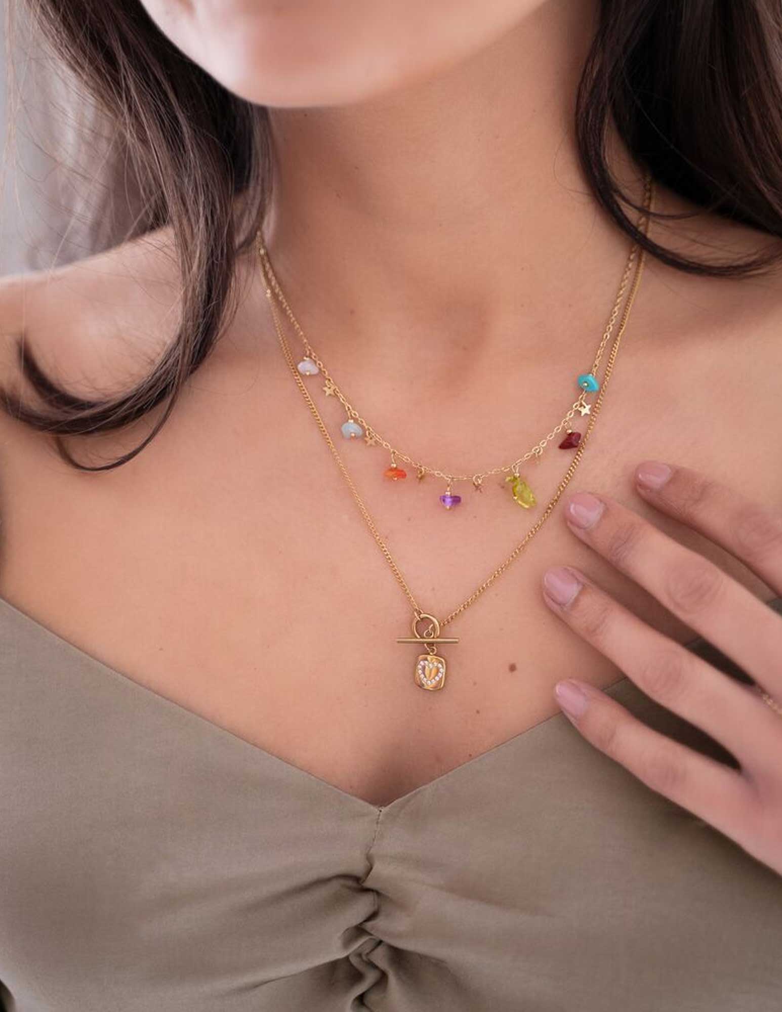 My Jewellery Ketting Sunchasers met bedel hart MJ08005 Zilver