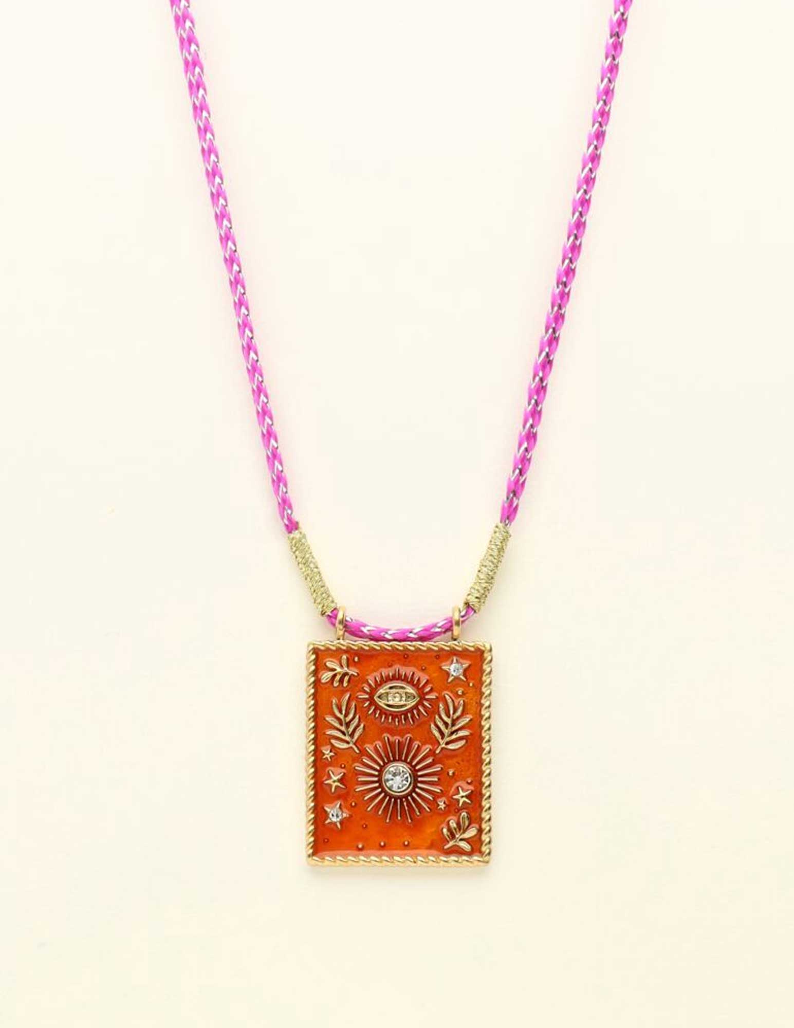 My Jewellery Mystic ketting met oranje bedel MJ09427 Goud