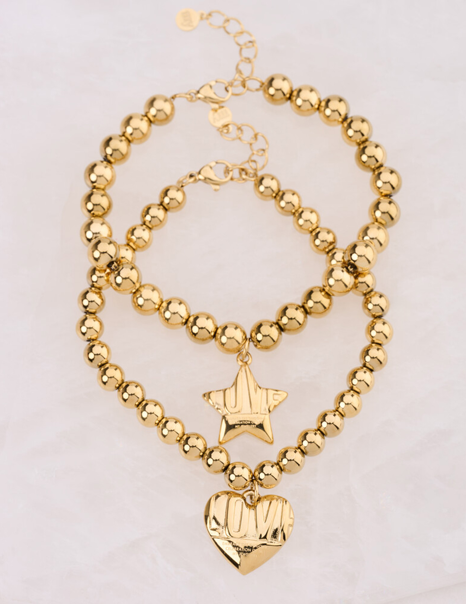 My Jewellery Bold kralenarmband met hart MJ14128 Goud