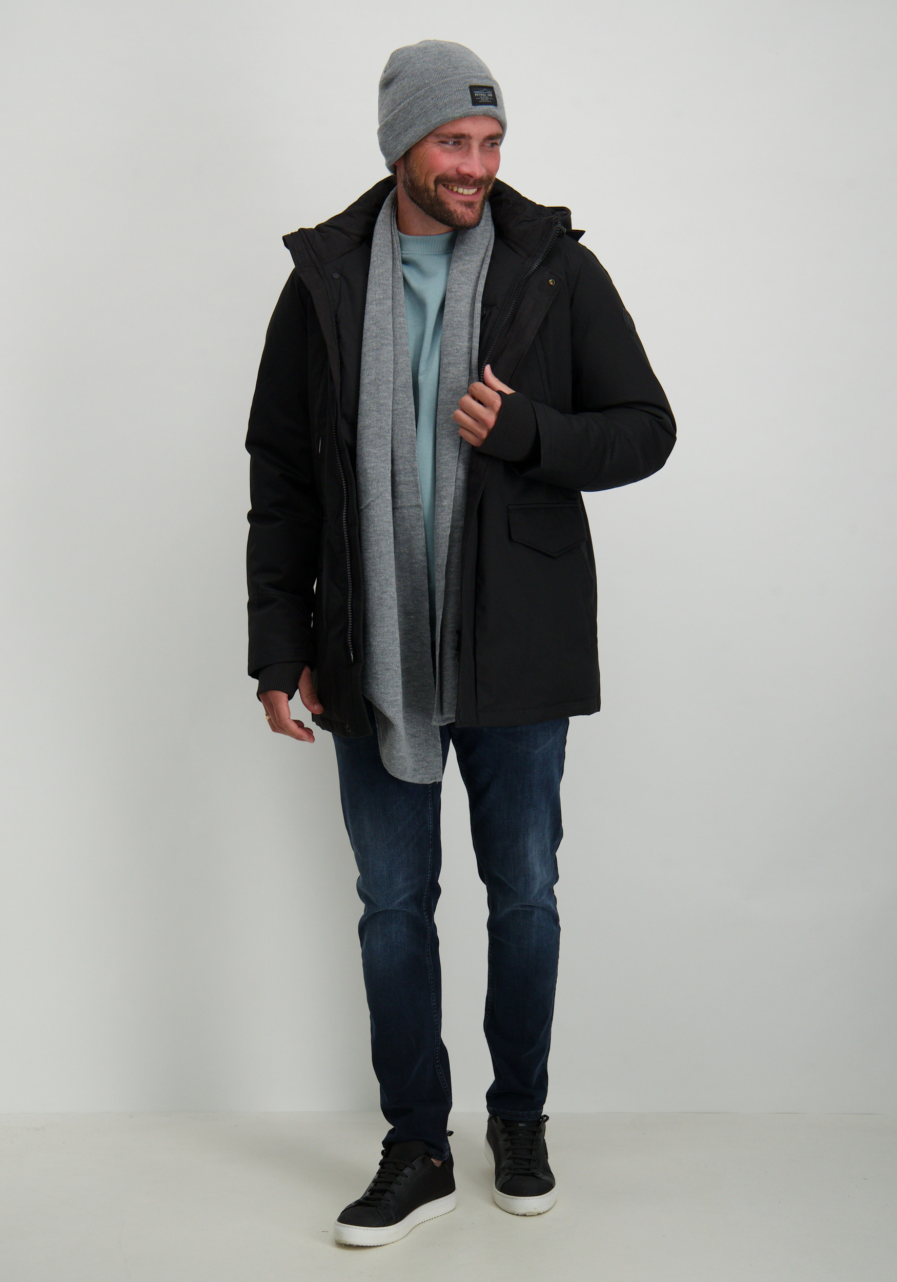 AIRFORCE Winterjas slimfit parka HRM0486 Zwart