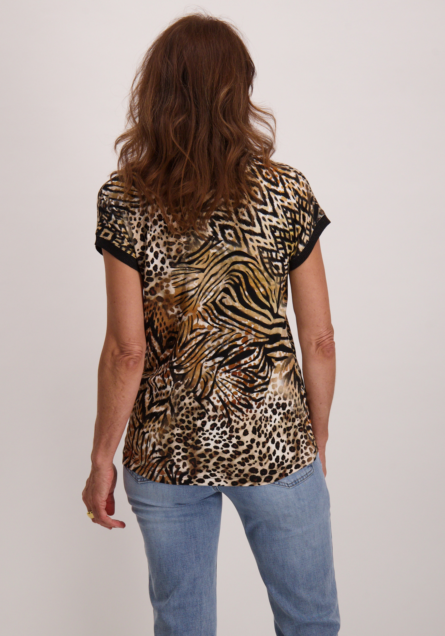 Geisha T-shirt All-over print 52447-60 SARAH Donker bruin