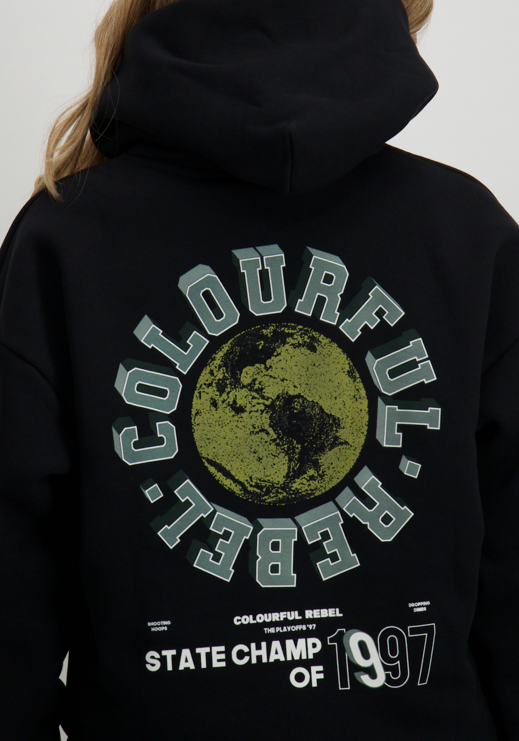 Colourful Rebel Hoodie State champ WH116277 Zwart