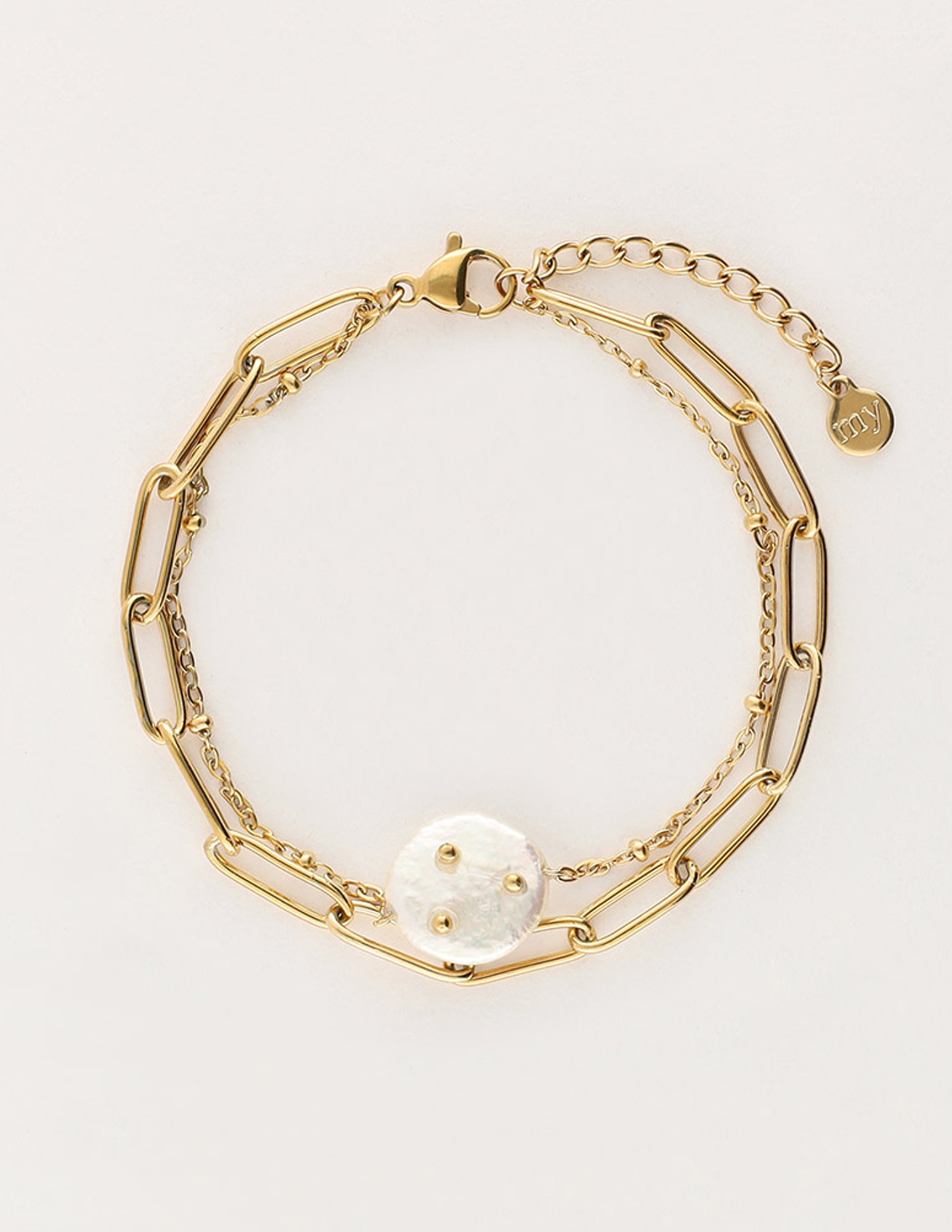 My Jewellery Schakelamrband met parel MJ11053 Goud