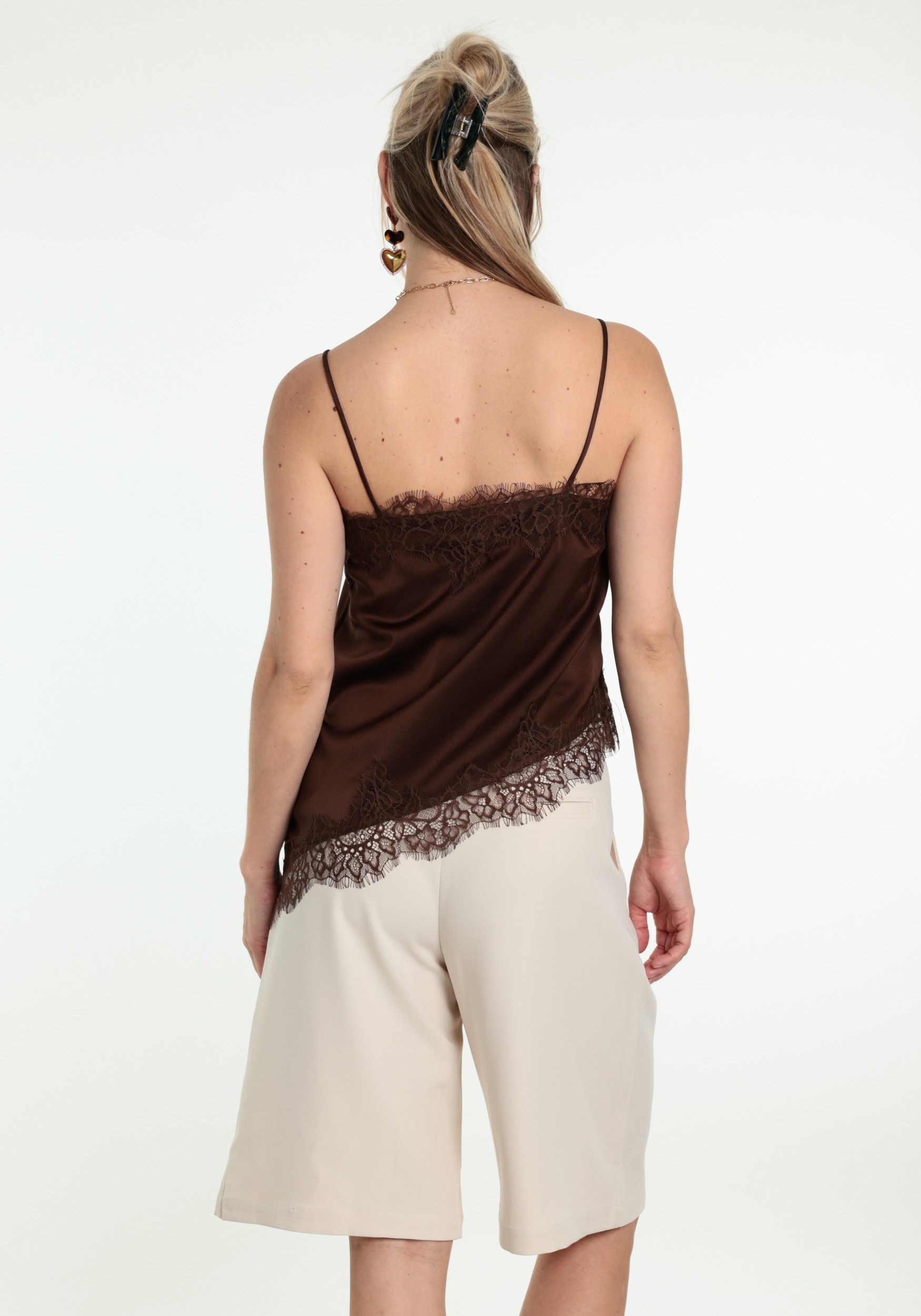 VERO MODA Lace singlet 10352170 Bruin