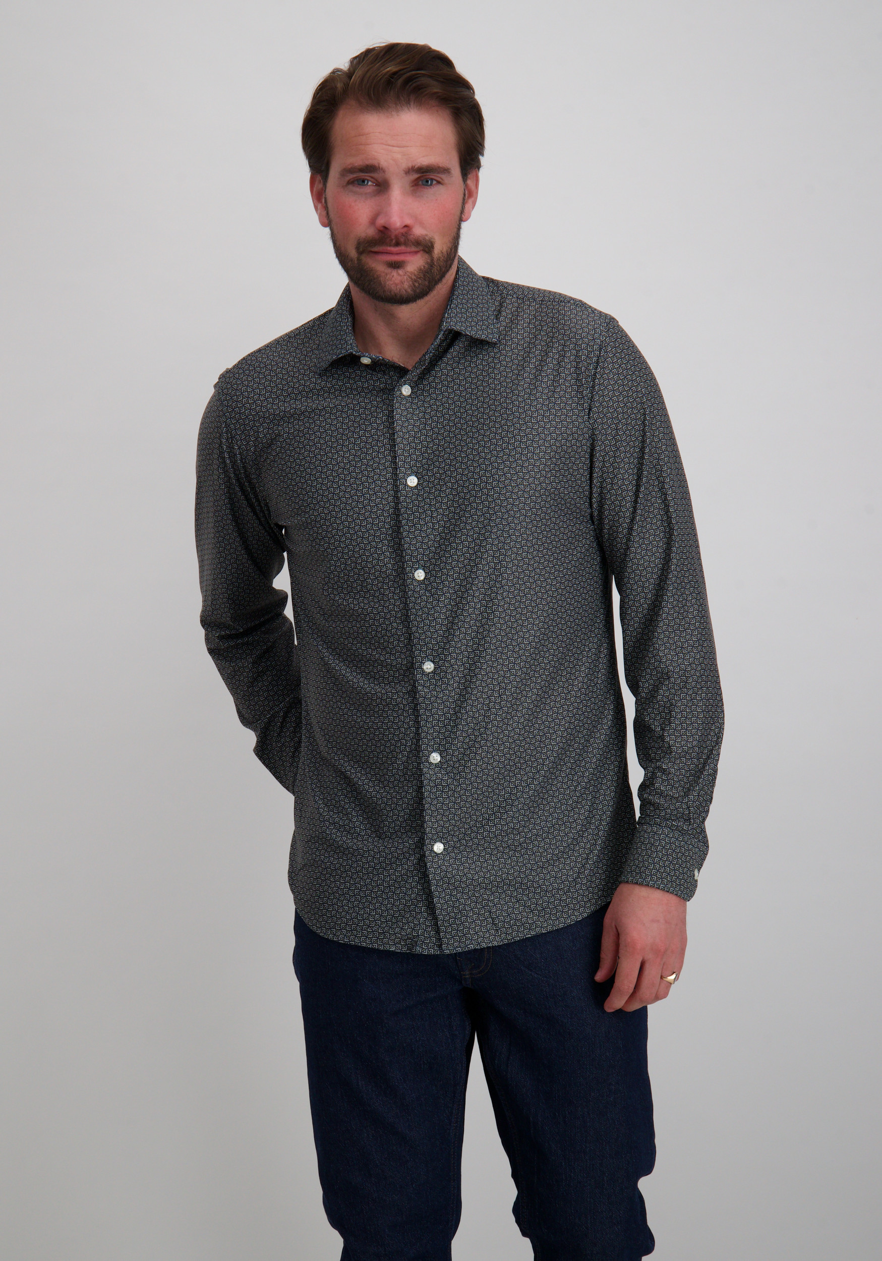 Jack & jones Overhemd Blaactive 12282199 Marine