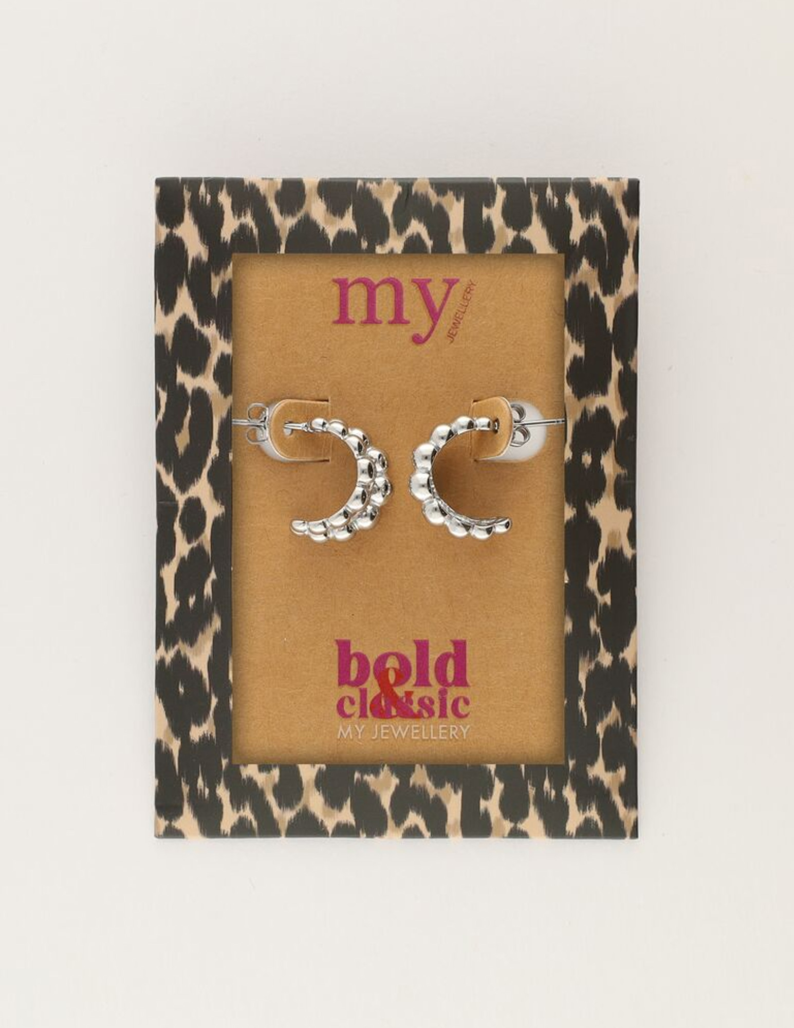 My Jewellery Bold dubbele oorringen met dots MJ11527 Zilver