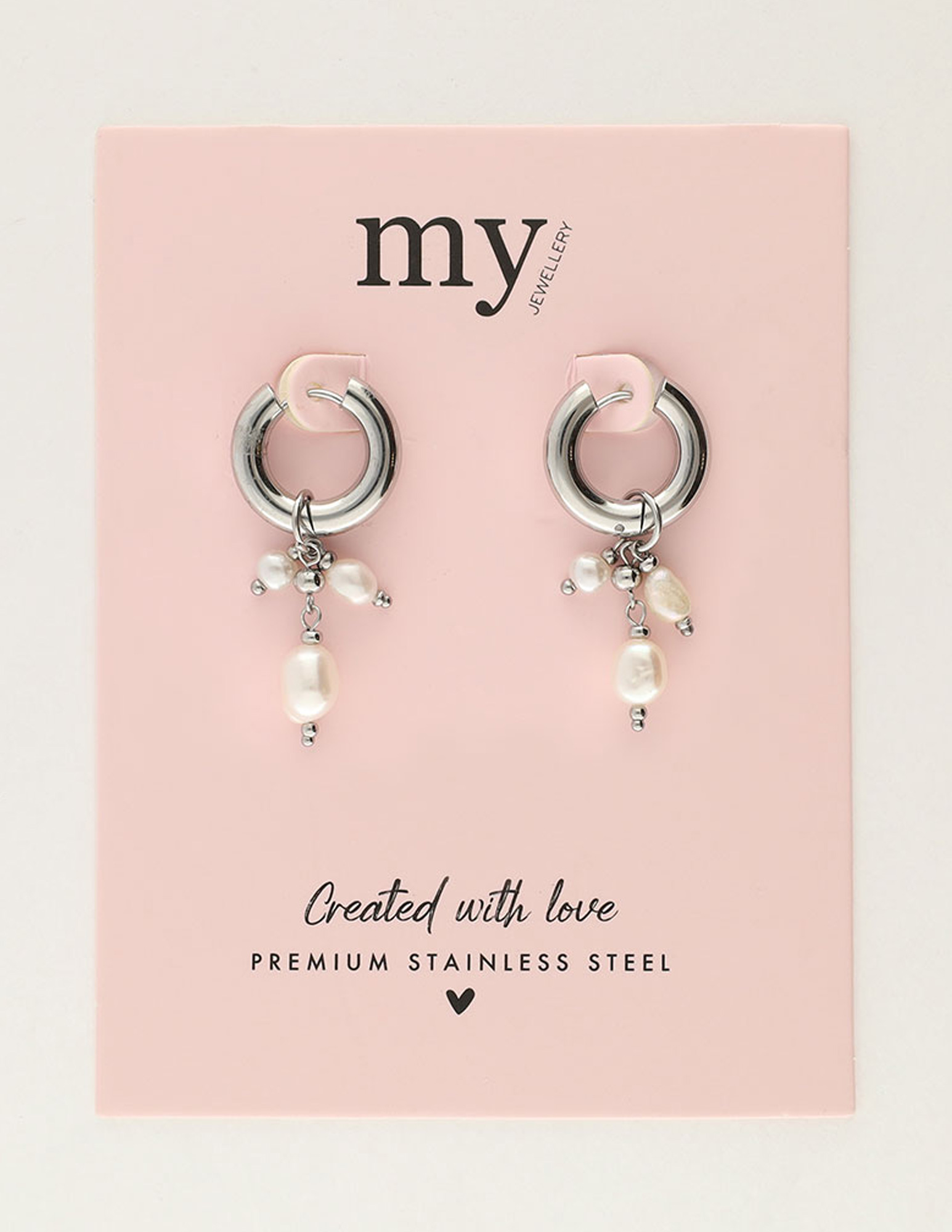 My Jewellery Oorringen met pareltjes MJ12007 Zilver