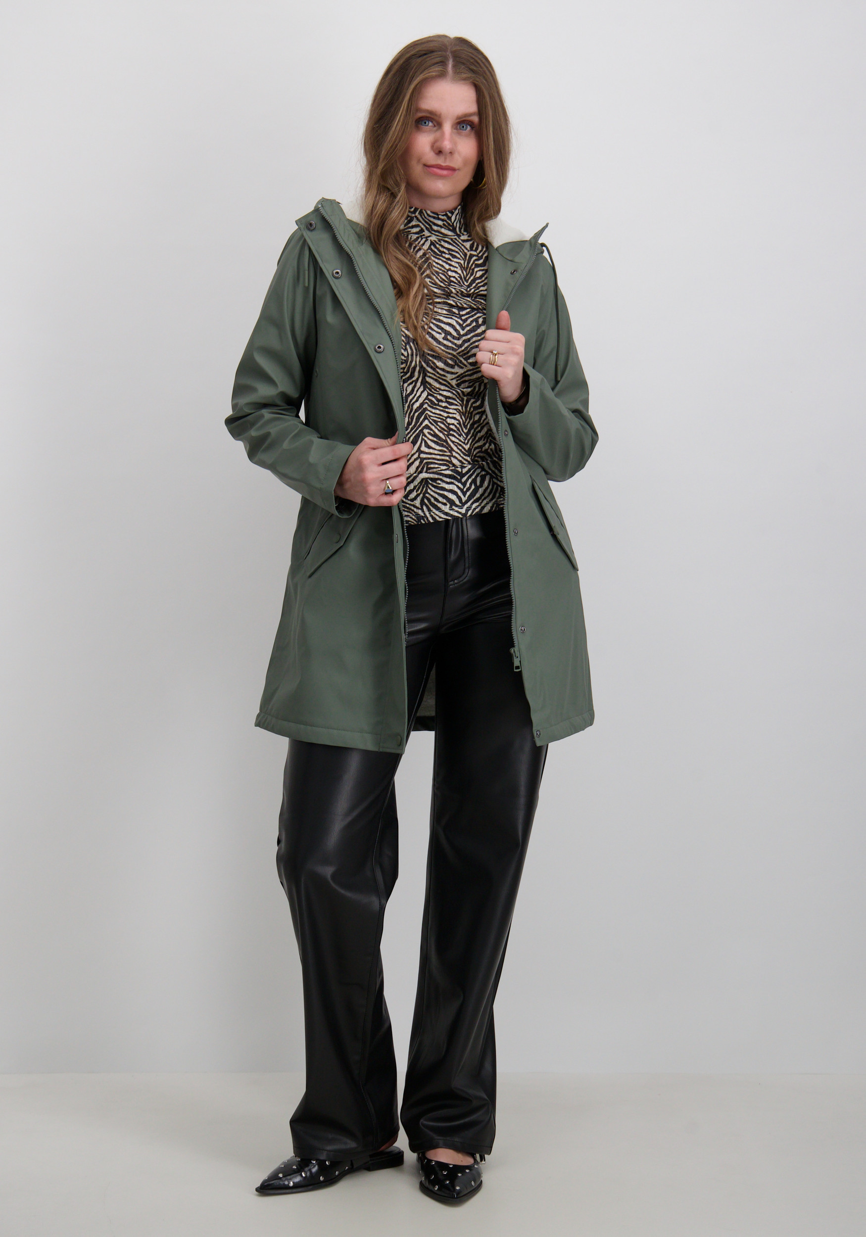 Only Regenjas Sally 15206116 Midden groen