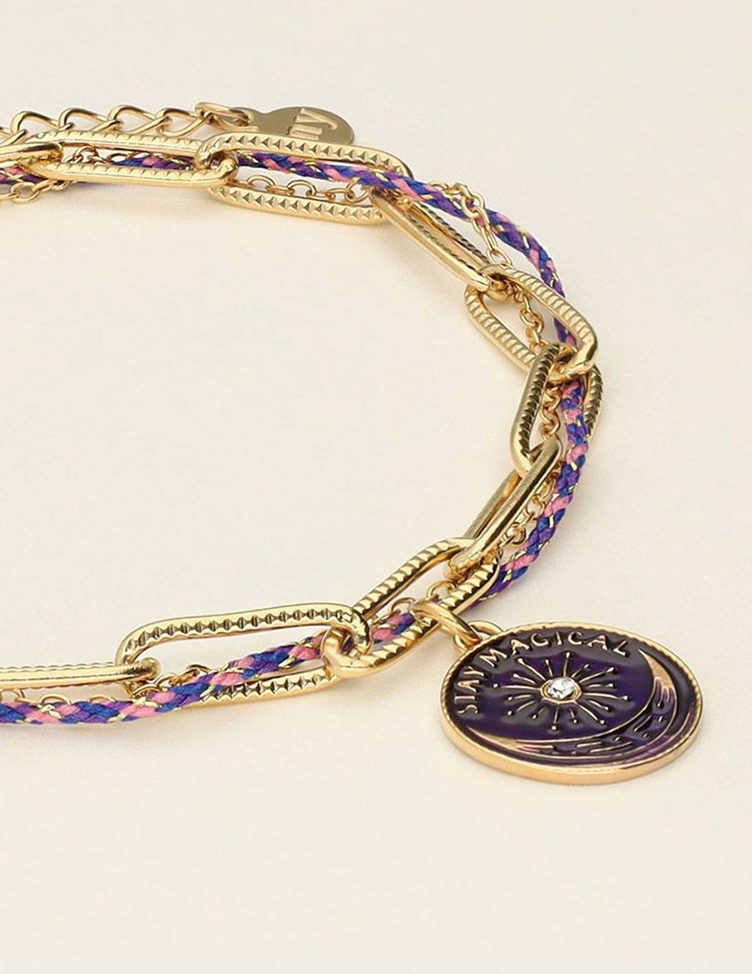 My Jewellery Mystic armband stay magical blauw MJ09452 Goud