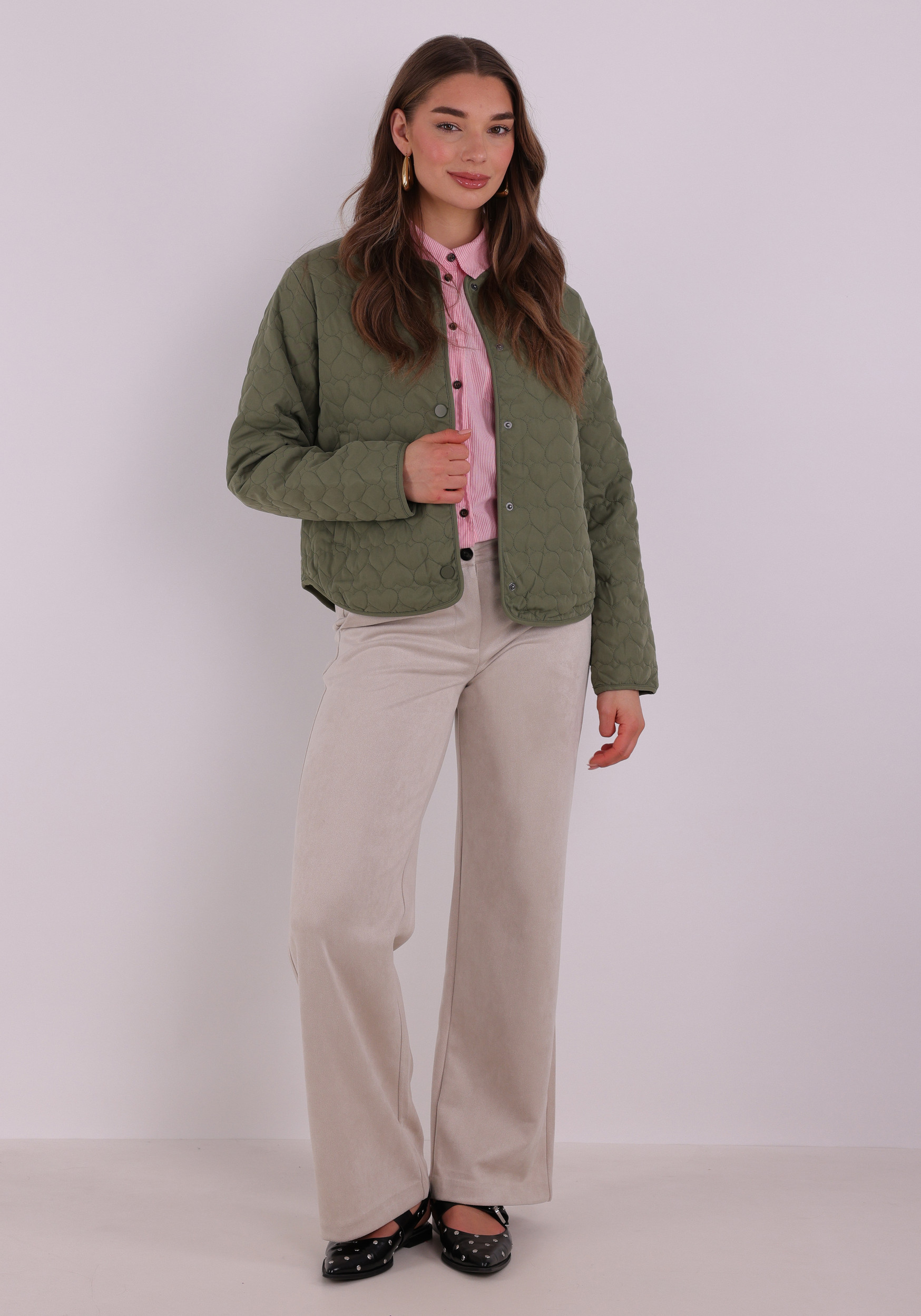 Only Jacket heart quilted 15366265 Midden groen