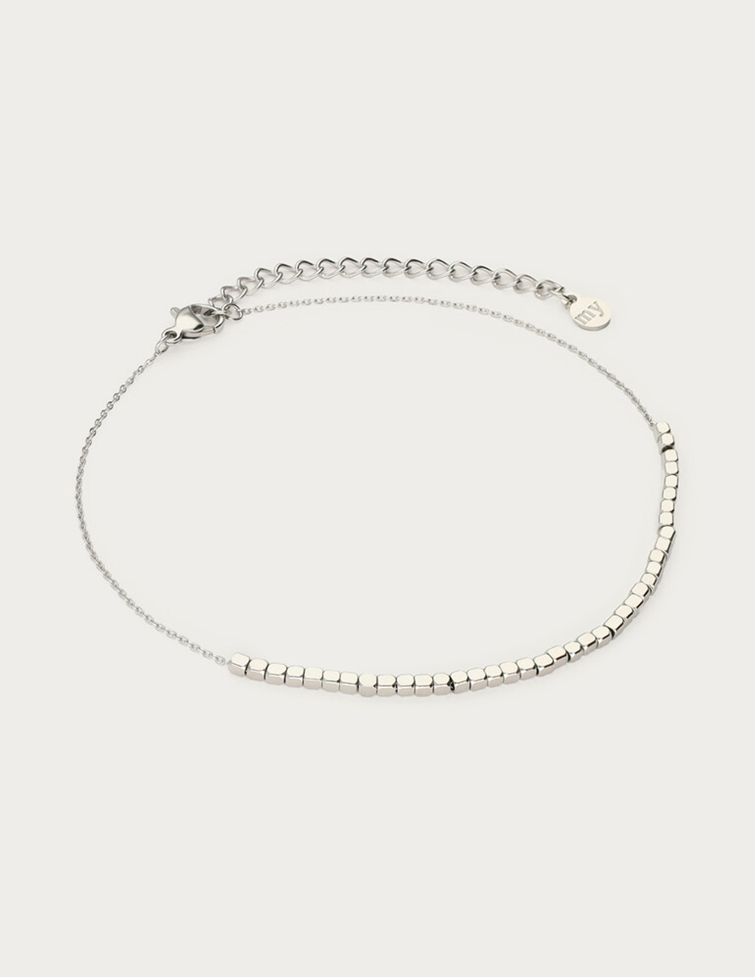 My Jewellery Enkelbandje met vierkante kralen MJ12917 Zilver