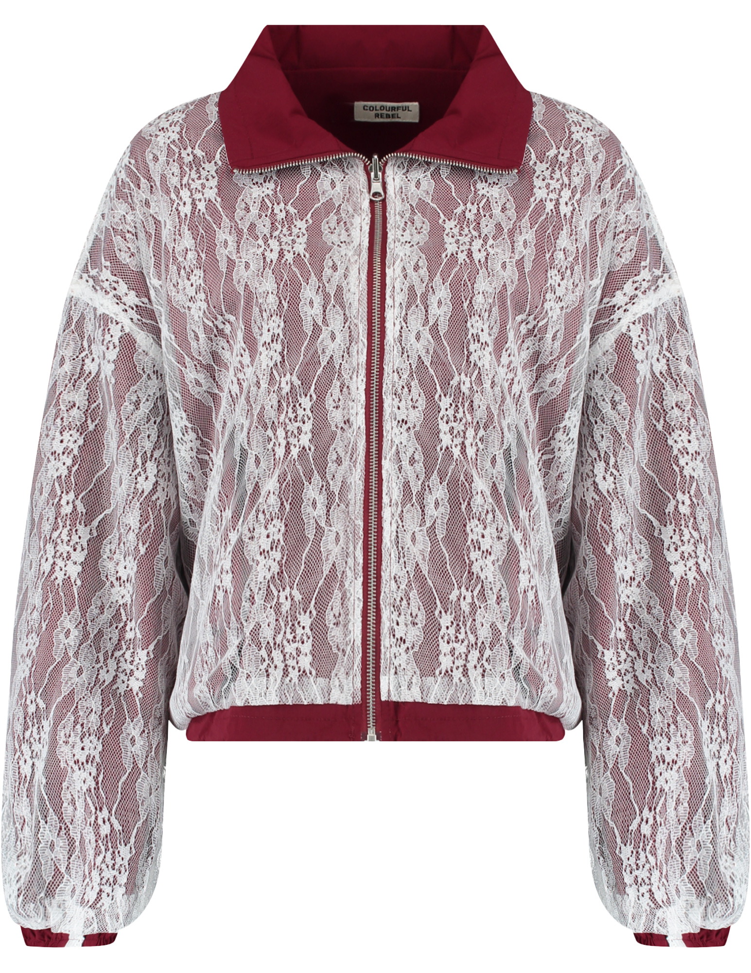 Colourful Rebel Jacket Romy Crochet reversible WJ117661 Rood