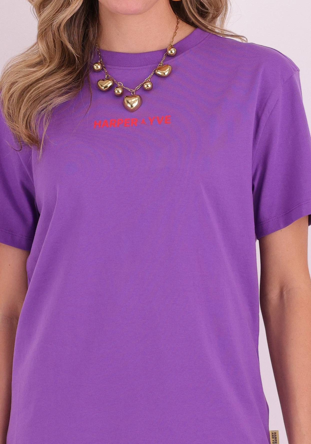 Harper & Yve T-shirt Mexican back SS6Y308 Paars