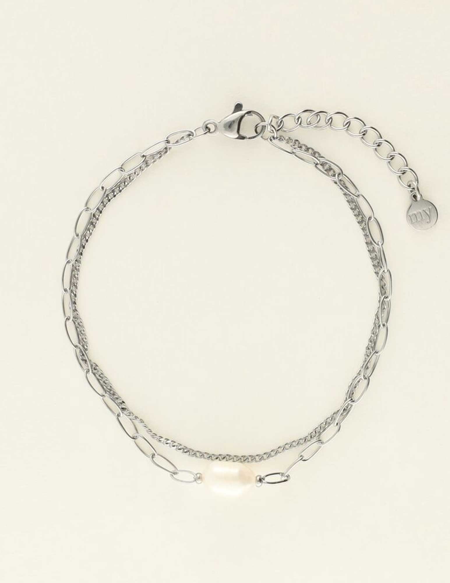 My Jewellery Schakelarmband met parel MJ09247 Zilver