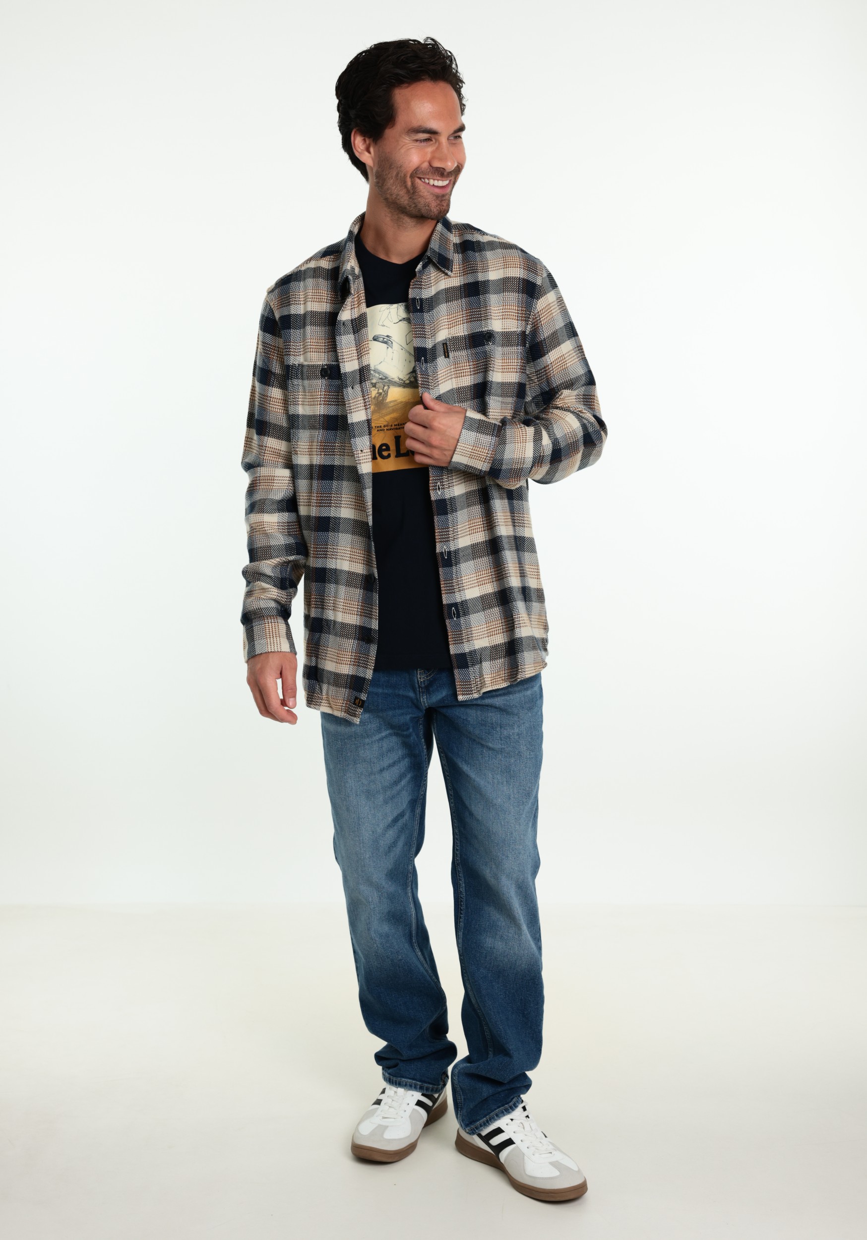 PME Legend T-shirt pinted PTSS2608571 Blauw