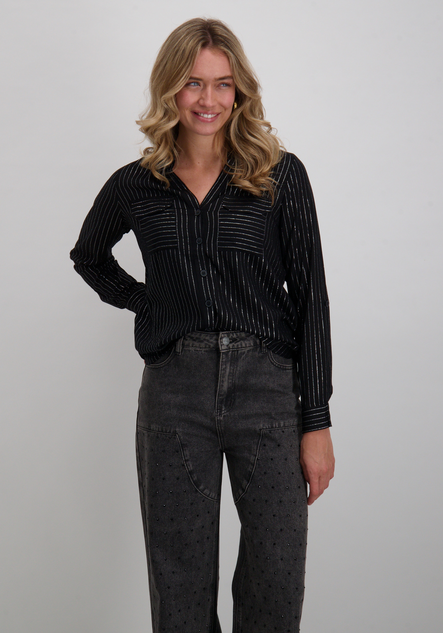 Vero moda Blouse Bumpy 10321777 Zwart