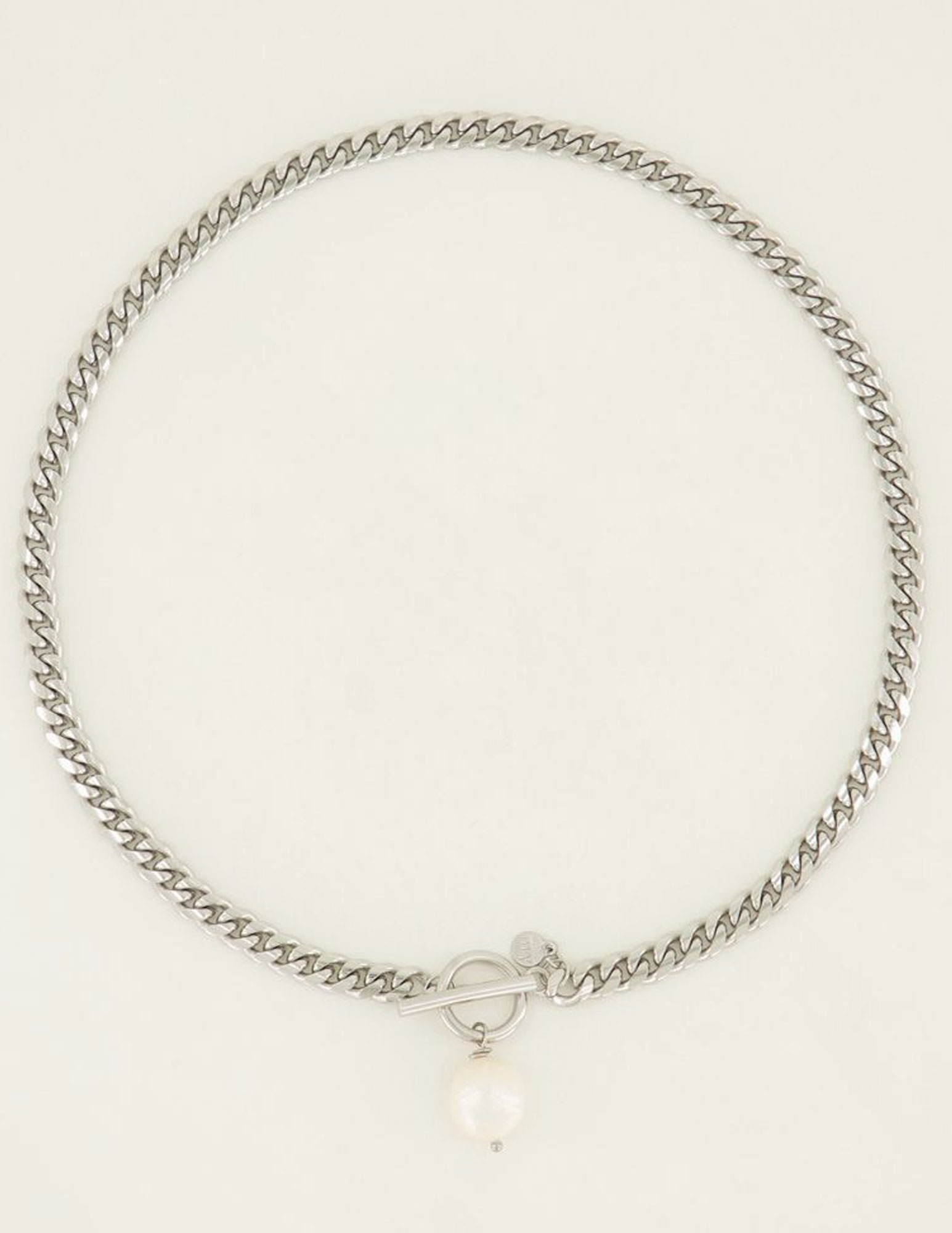 My Jewellery Schakelketting met parel  MJ04934 Zilver