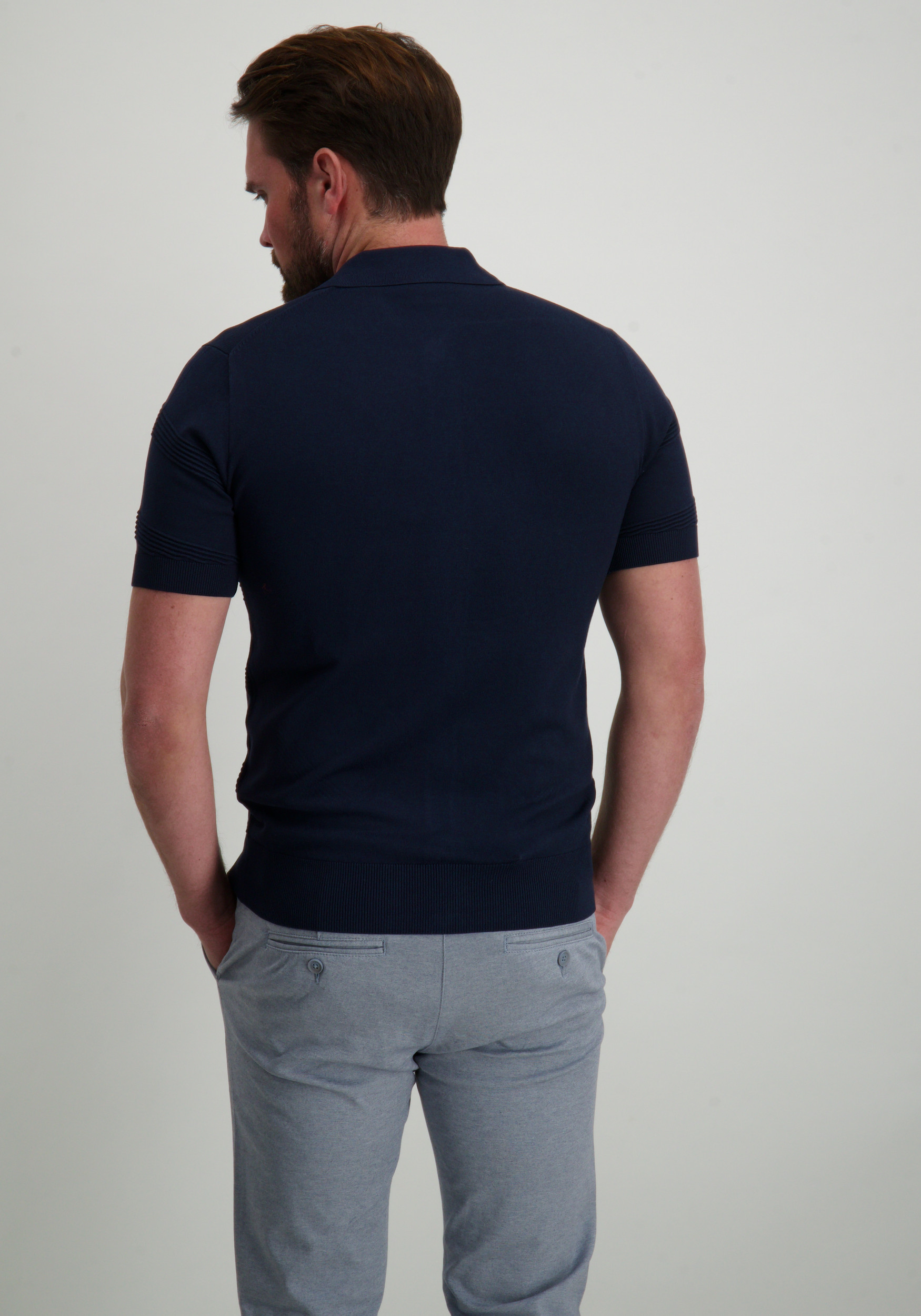 No Excess Polo full button 27210271 Blauw
