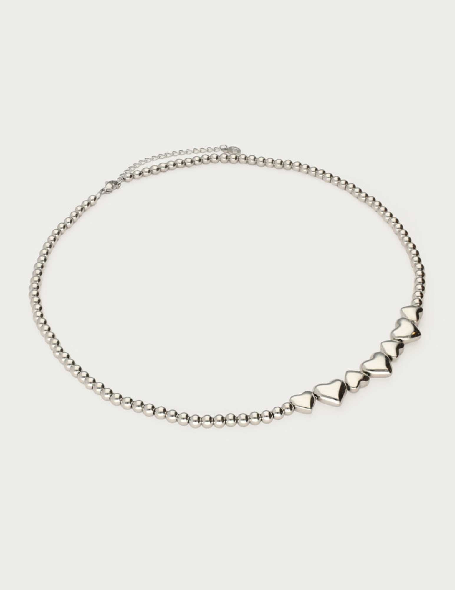My Jewellery Steel beads heart ketting MJ13711 Zilver