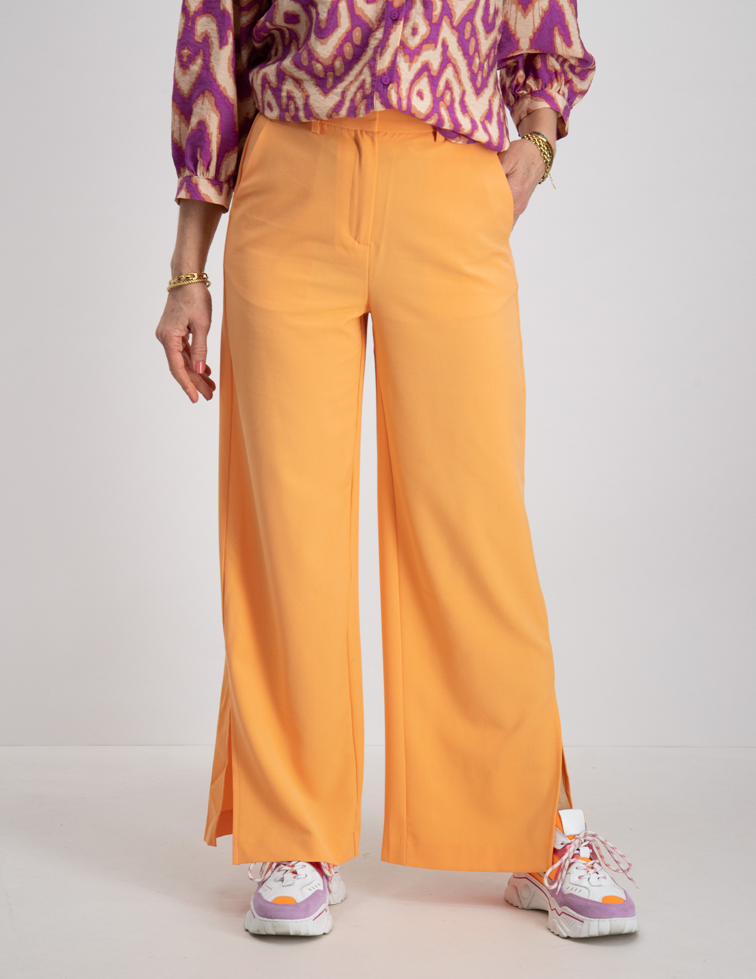 Vero moda Broek Troiantaia 10287569 Oranje