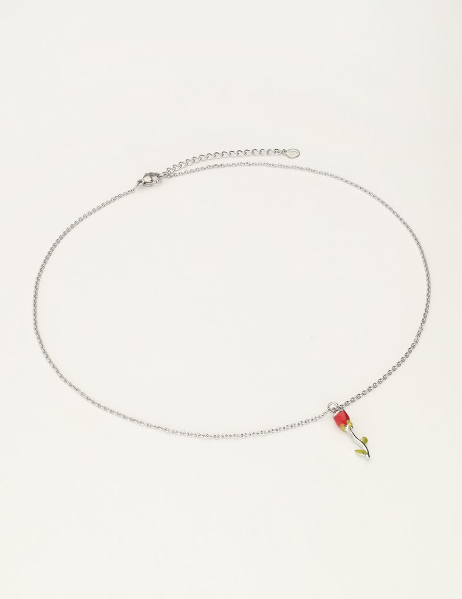 My Jewellery Vintage ketting met rode roos MJ11257 Zilver