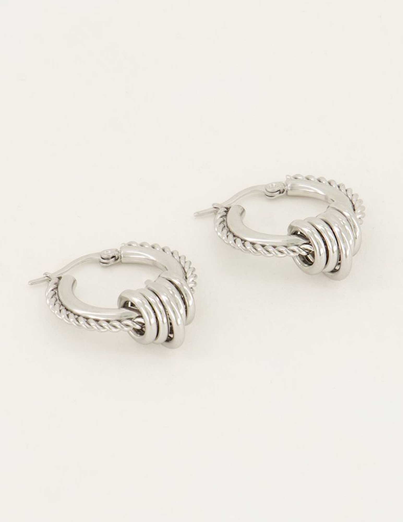 My Jewellery Oorbellen rondjes groot MJ05560 Zilver