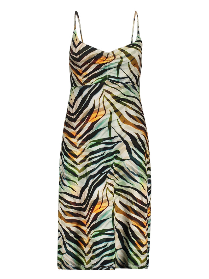 Geisha Jurk all-over print 67420-60 NOA Bruin